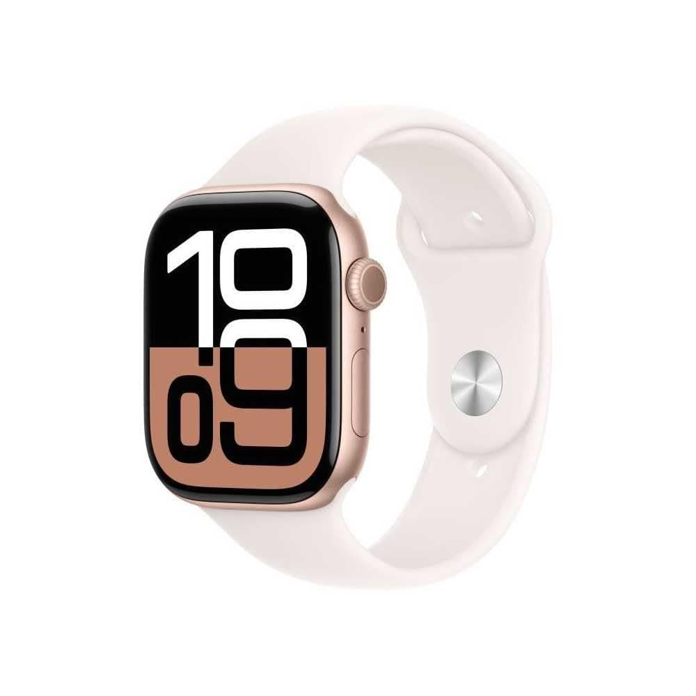 Apple Watch Series 10 (GPS, 46 MM) - Aluminiumgehäuse in Roségold und Sportarmband in Blassrosa, S/M (Generalüberholt) Angebot bei HelloDeals