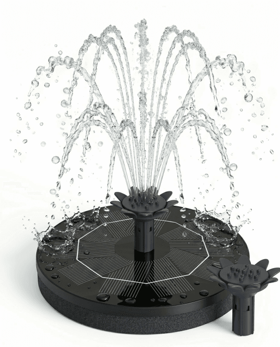 HOAMZ Solarbrunnen für Draussen, 160mm Solar Springbrunnen mit Innovative 4-in-1 Düse, 2026 Neueste 3W Solarbrunnen Solar Wasserpumpe Solar schwimmender Fontäne Pumpe für Garten Gartenteich Vogel Pool Angebot bei HelloDeals