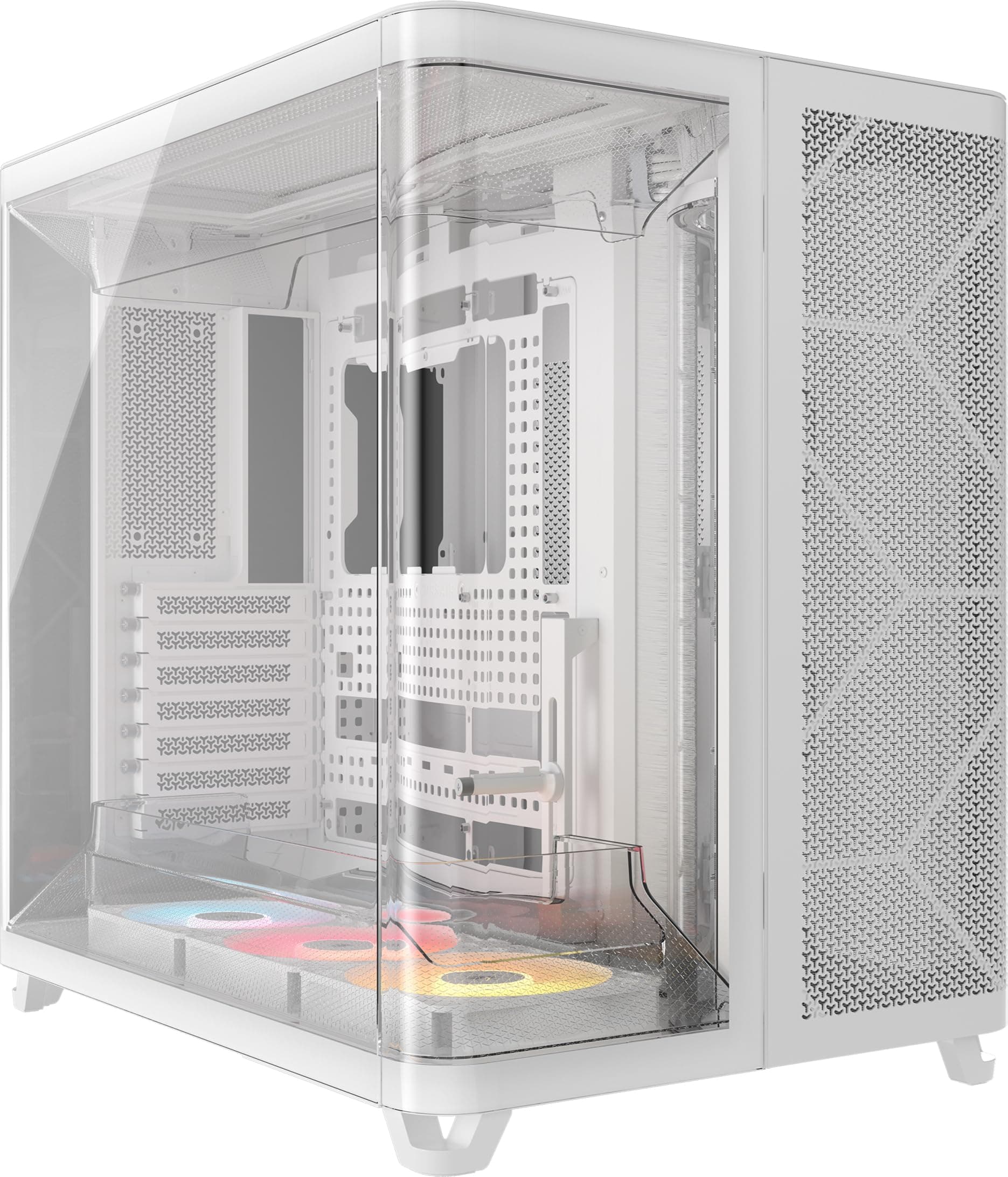 CORSAIR AIR 5400 RS-R ARGB Dreifach-Kammer-Mid-Tower PC-Gehäuse – Weiß | 3x Vorinstallierte Reverse-Rotor RS120-R ARGB-Lüfter, Luftkanäle für Starke Kühlung, Reverse Motherboard-Unterstützung Angebot bei HelloDeals