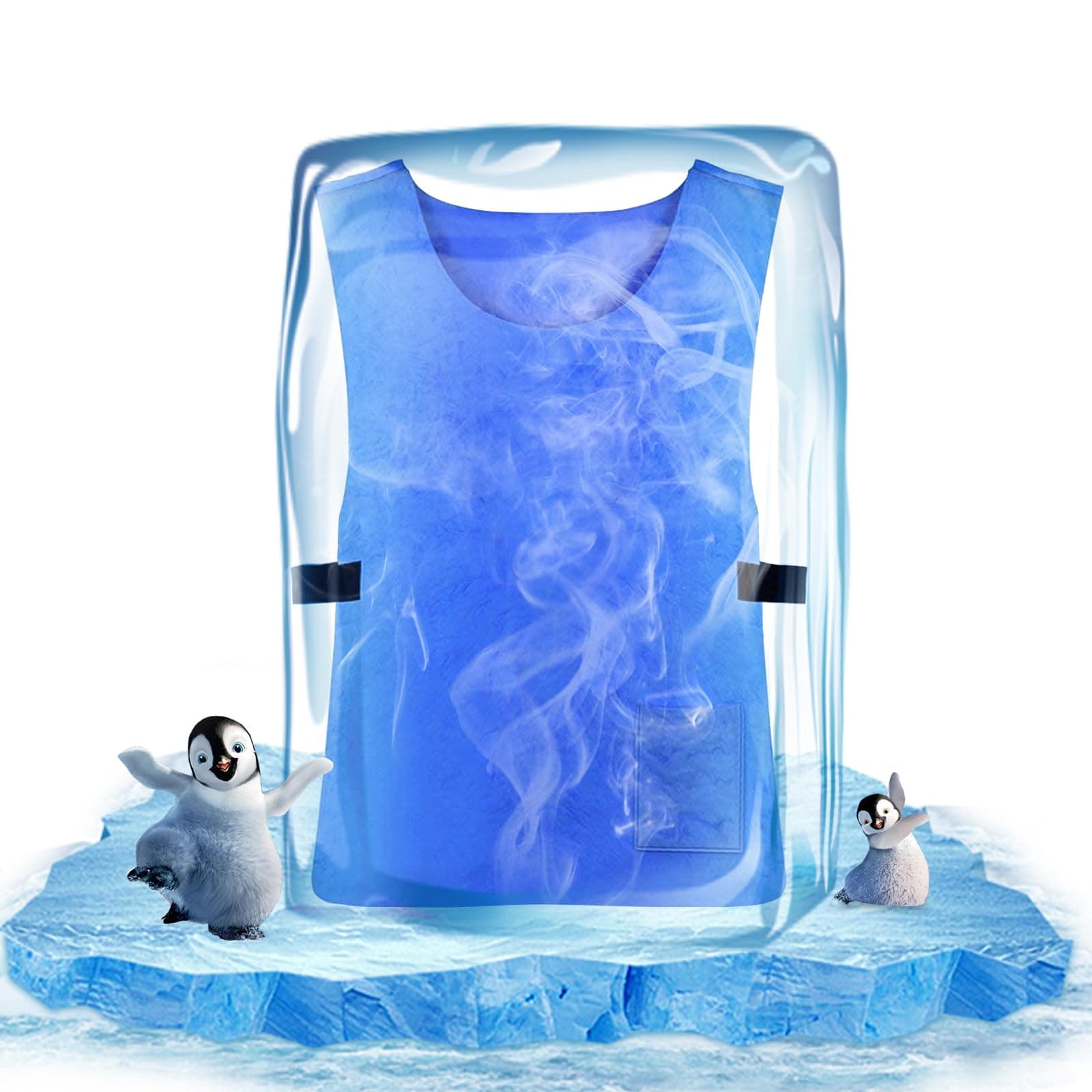 Eisweste, Anti-Hitze Kühlweste Damen Herren (63x43cm) - Verstellbar Kaltweste, Physisch 16°C Sofortkühlung, PVA Wasserdichte Eisweste, Wiederverwendbare Arbeitsweste, Sofortige Verdunstungskühlun Angebot bei HelloDeals