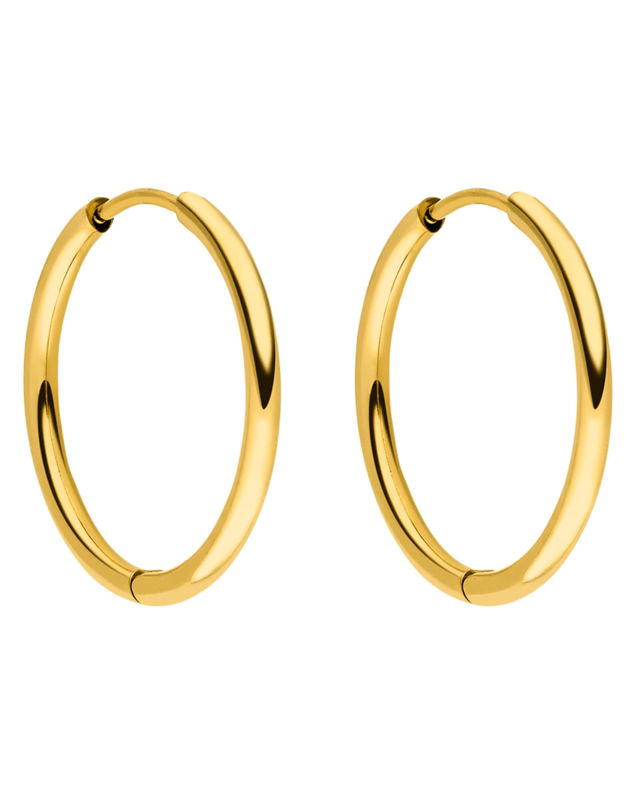 Purelei Sleeky Ohrringe, Schlichte Creolen für Frauen, Wasserfeste kleine Creolen aus Edelstahl, Durchmesser 15,8 mm gold Angebot bei HelloDeals