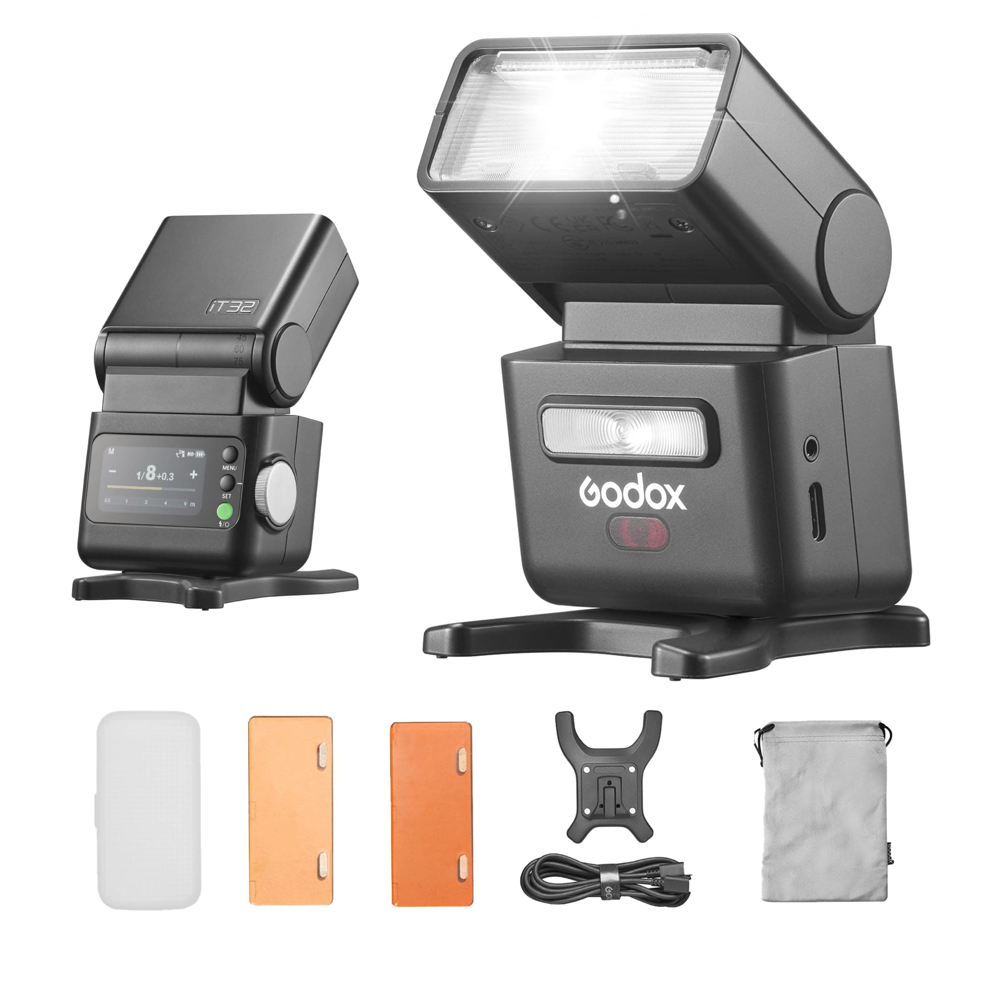 Godox iT32 TTL Kamerablitz 2.4G HSS 1/8000s GN18 Flash mit Magnetischem Diffusor,iT32 Kamera Blitz Kompatibel mit Canon Nikon Sony Fujifilm Olympus Kameras Angebot bei HelloDeals