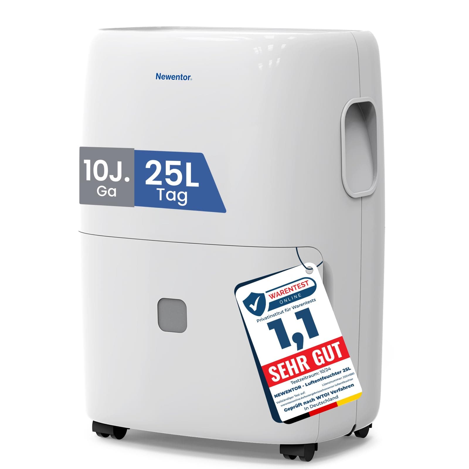 Newentor Luftentfeuchter elektrisch 25L, Entfeuchter elektrisch keller, Raumentfeuchter elektrisch, Dehumidifiers for home für 215m³/80m², mit Timer, Filter und 1M Ablaufschlauch, 10 J. Gar. 25L-79.9㎡ Angebot bei HelloDeals