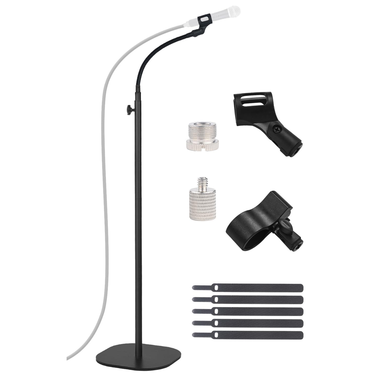 Mikrofonständer, Schwanenhals Mikrofon Bodenständer, höhenverstellbar von 90 cm bis 167 cm mit Robuster Basis für Samson Q2U Elgato Fifine AM8 Blue Yeti AT2020 AT2040 Angebot bei HelloDeals