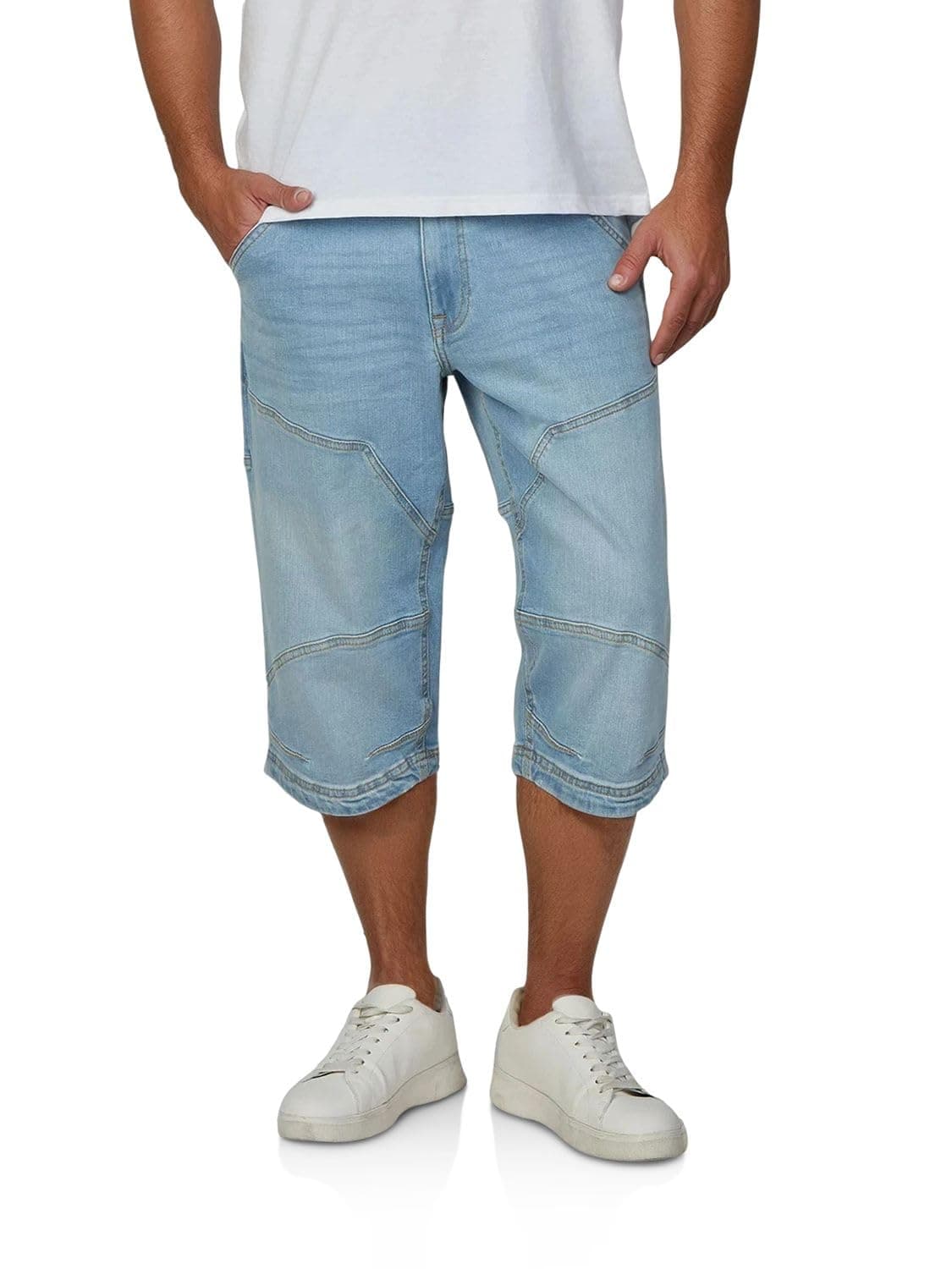 MUSTANG 3/4 Jeans Shorts Herren Stretch Straight Fit Freemont Kurze Hosen Bermuda Sommer Denim Einfarbig Blau Grau 30 31 32 33 34 36 38 40 42 32 Middle Blue (1017637-5000-401) Angebot bei HelloDeals