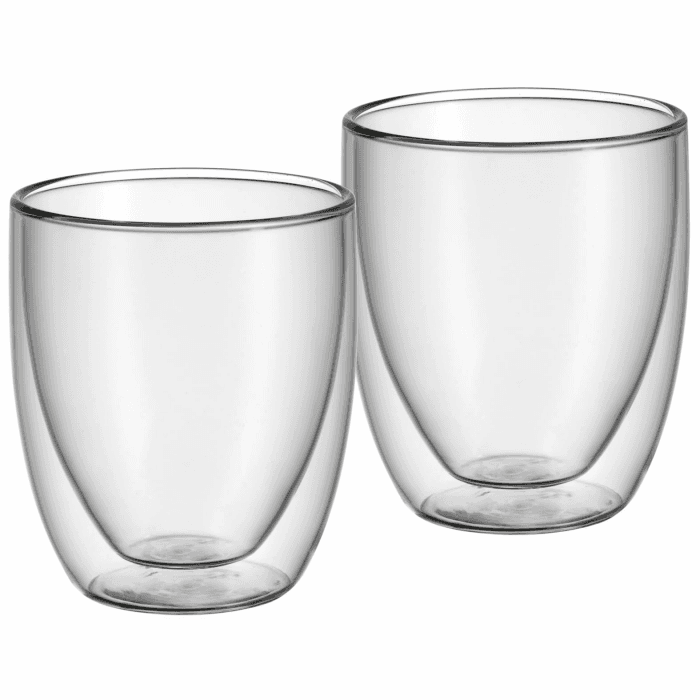 WMF Kult doppelwandige Cappuccino Gläser Set 2-teilig, doppelwandige Gläser 250ml, Schwebeeffekt, Thermogläser, hitzebeständiges Teeglas, Kaffeeglas Cappuccino 2 Stück (1er Pack) Angebot bei HelloDeals