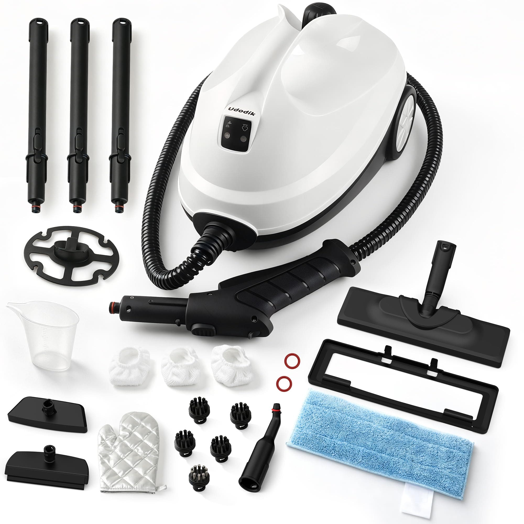 Dampfreiniger, tragbarer Dampfreiniger für den Haushalt, 120 °C Hochtemperaturdampf mit 20 Zubehörteilen, ideal für Böden, Sofas, Fenster, Möbel und Küche Weiß Angebot bei HelloDeals