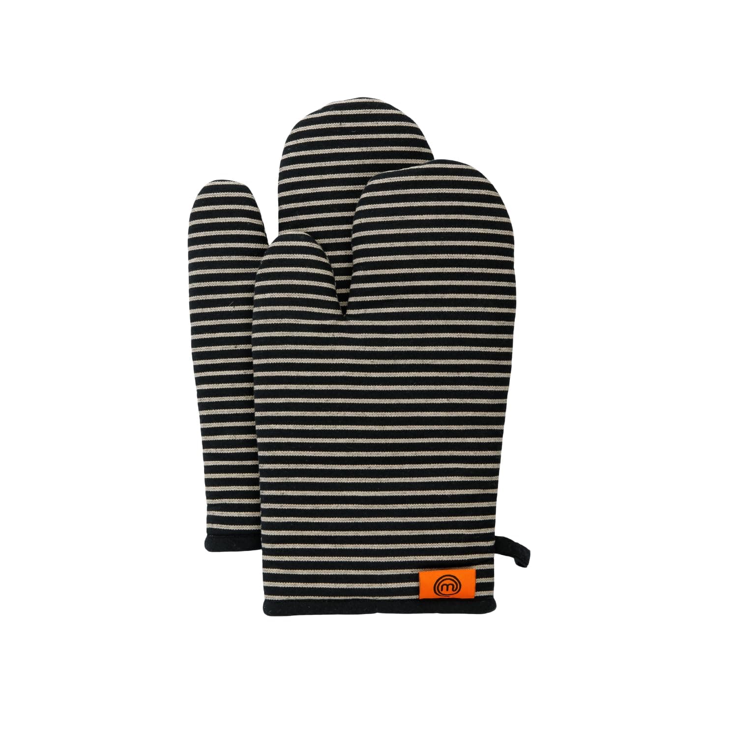 MasterChef Topflappen Handschuh Ofenhandschuhe Hitzebestaendig, 100% Baumwolle, Backofenhandschuhe Perfekt zum Kochen, Backen, mit Aufhängeschlaufe & Logo, Grau, Elite Kolletion Schwarz Einheitsgröße Angebot bei HelloDeals