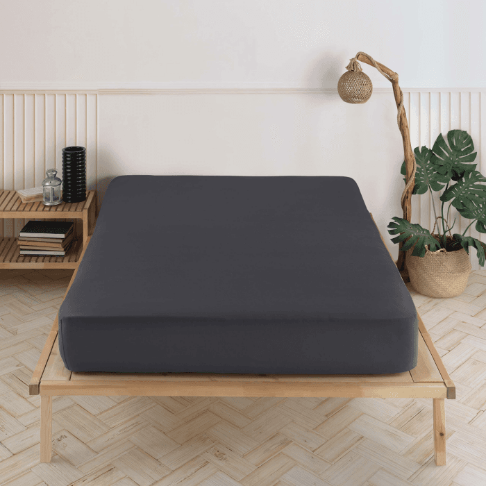 Vency Premium Jersey Spannbettlaken 180x200cm Anthrazit - Spannbetttuch 100% Baumwolle, Bettlaken 180x200 Bis 35 cm Matratzenhöhe Anthrazit 180x200 cm Anthrazit Angebot bei HelloDeals