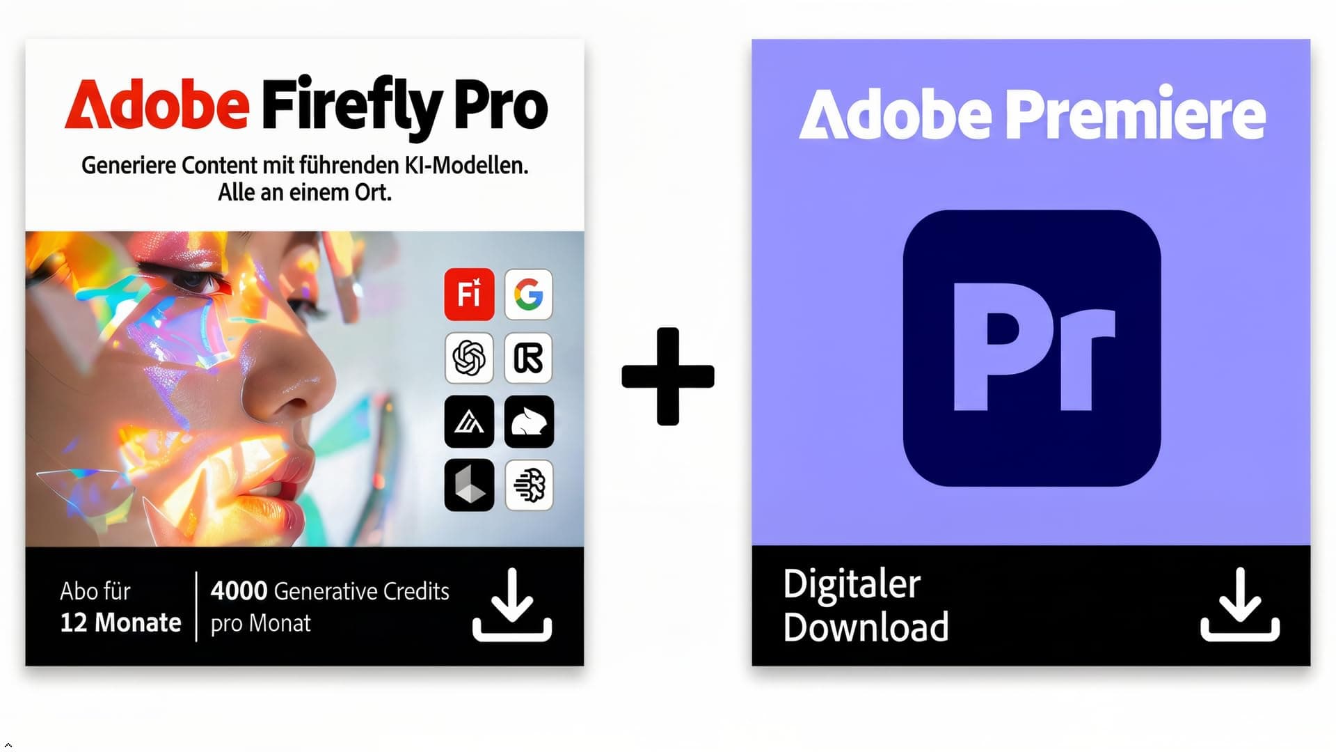 Adobe Premiere + Adobe Firefly Pro | Videobearbeitung und kreative KI-Software | 12-Monats-Abo | Download für PC/Mac Angebot bei HelloDeals