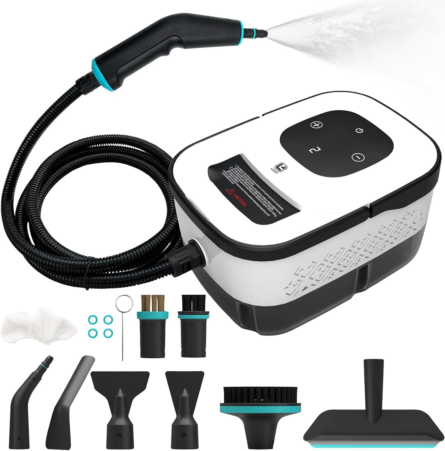 Dampfreiniger Handgerät, 6-Gang Steam Cleaner mit Großem Tank & 10 Zubehör, 10s Schnellheizungs Handdampfreiniger für Küche, Bad, Auto Detailing, Fliesen & Boden Reinigung Angebot bei HelloDeals