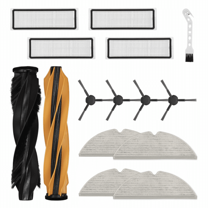Zubehör Ersatz für Dreame D20 Saugroboter, 1 Hauptbürste, 4 HEPA Filter, 4 Seitenbürsten, 4 Wischtücher, 1 Reinigungsbürste D20 Zubehör Angebot bei HelloDeals