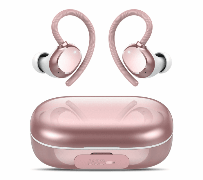 Lekaby Bluetooth Kopfhörer Sport, in Ear Kabellos mit 2 ENC Mikrofon für HD Anruf, Bloototh 5.3 Bass Boosted Stereoklang Ohrhörer mit 128H USB C Ladekoffer LED Anzeige, IP7 Wasserdicht Earbuds Lauf Roségold Angebot bei HelloDeals