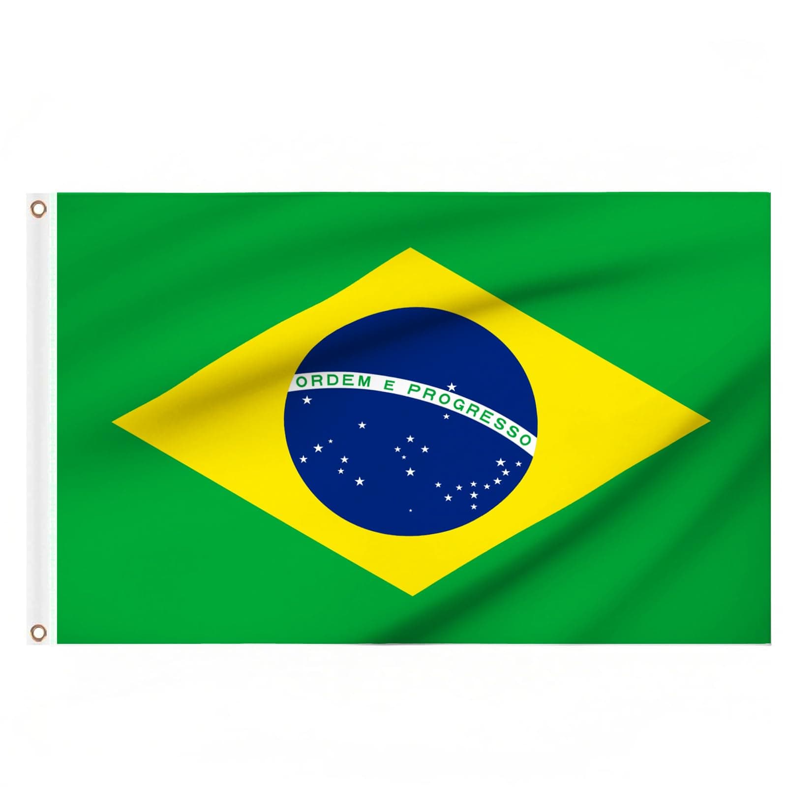 Brasilien Flagge 90x150 cm - Brasilianische Nationalfahne aus Polyester mit Messingösen und Doppelnähten - Für Fußball, Karneval, Kulturfeste & Veranstaltungen brasilien 5ft x 3ft - 1pcs Angebot bei HelloDeals