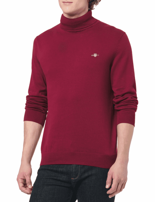Gant Herren Classic Cotton Rollerneck Pullover L Plumped Red Angebot bei HelloDeals