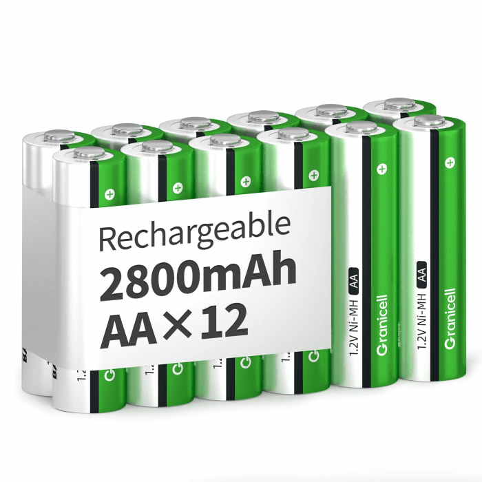 Granicell Akku AA Wiederaufladbare Batterien 2800 mAh Akkubatterien Hohe Kapazität 1500 Zyklen, 1.2V NiMH Aufladbare Batterien AA, 12er Pack 12 AA Angebot bei HelloDeals