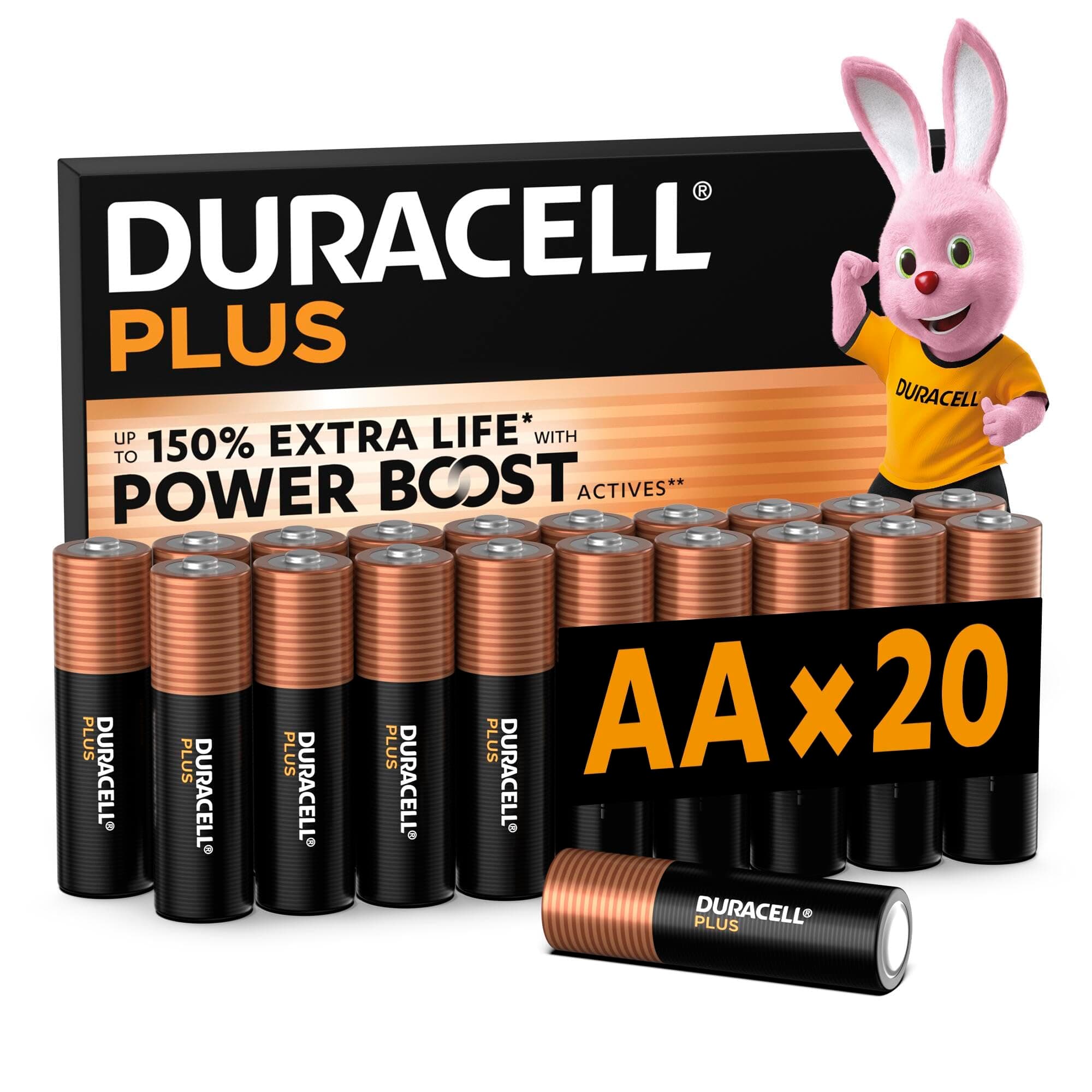 DURACELL Plus AA-Batterien (20er-Pack) – Alkaline-Batterien 1,5 V AA (20 Stück) Angebot bei HelloDeals