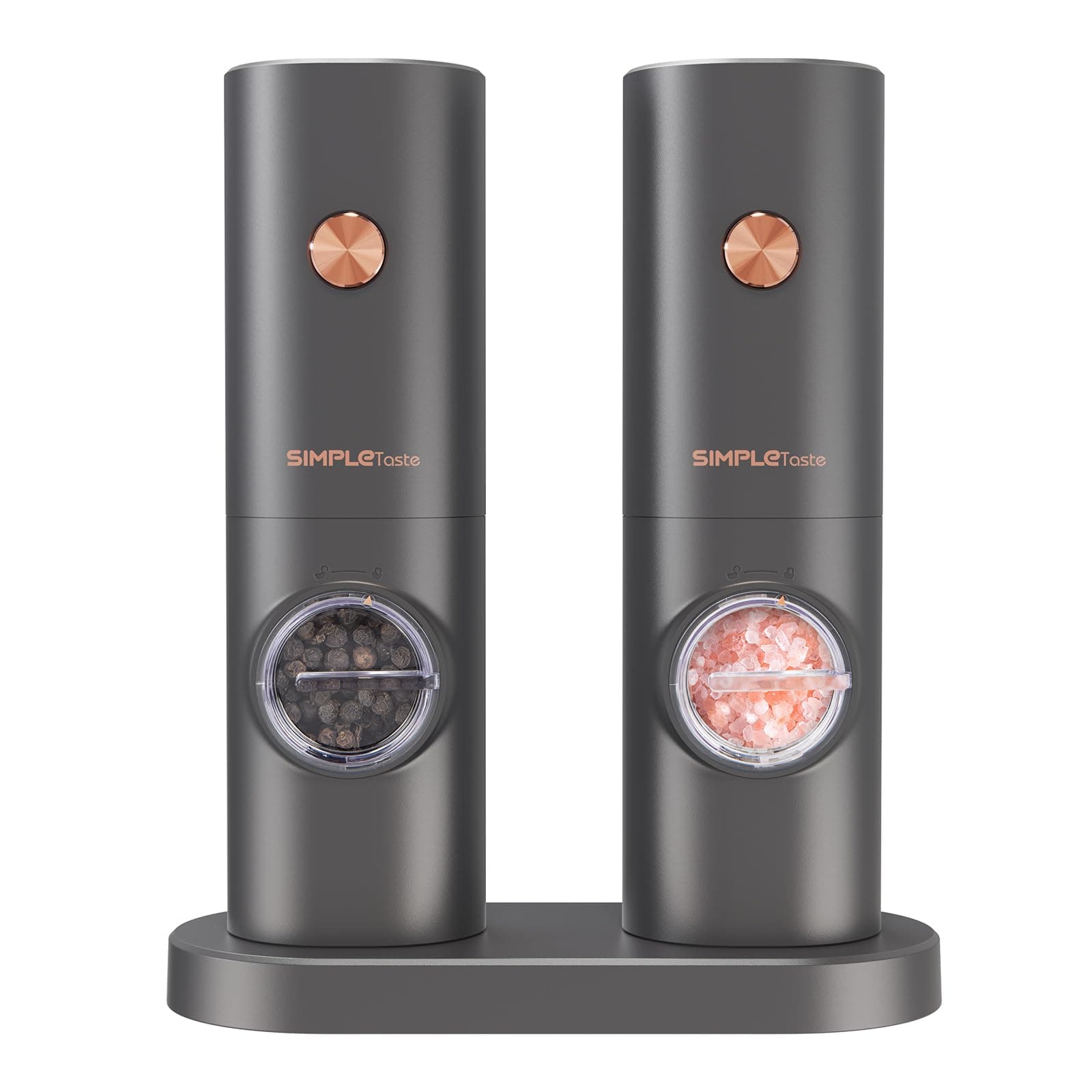 Salz und Pfeffer Mühle Elektrische, SIMPLETASTE 2er Set Gewürzmühlen Batteriebetrieb mit 4 AAA Einstellbarem Keramikmahlwerk ABS & Batteriebetrieb Angebot bei HelloDeals