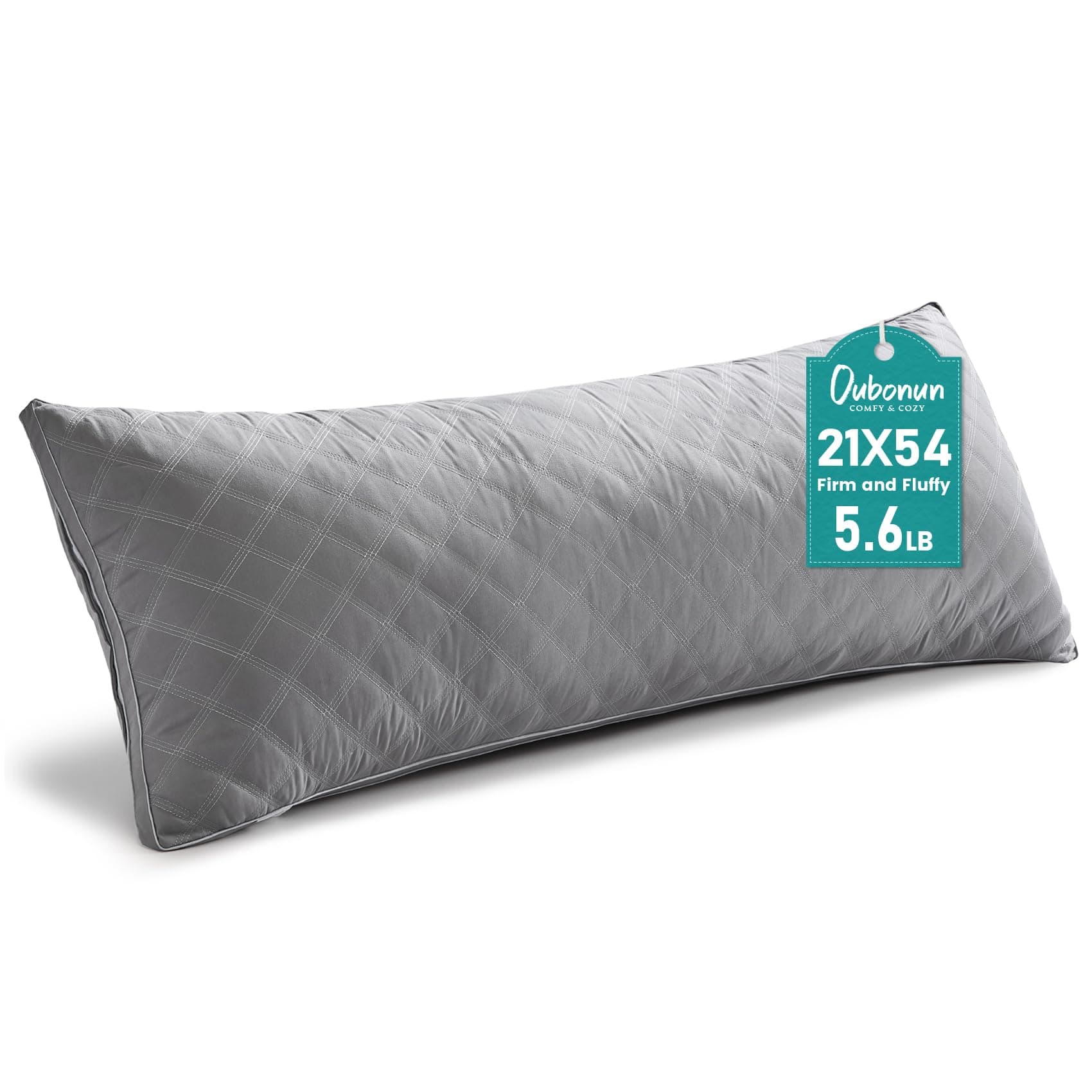 Oubonun Premium Seitenschläferkissen 53 x 137 cm – Langes Körperkissen mit anpassbarer Füllung – Gestepptes Body Pillow mit formstabiler Polyesterfüllung – Schlafkissen für Seitenschläfer Gray-gray Angebot bei HelloDeals