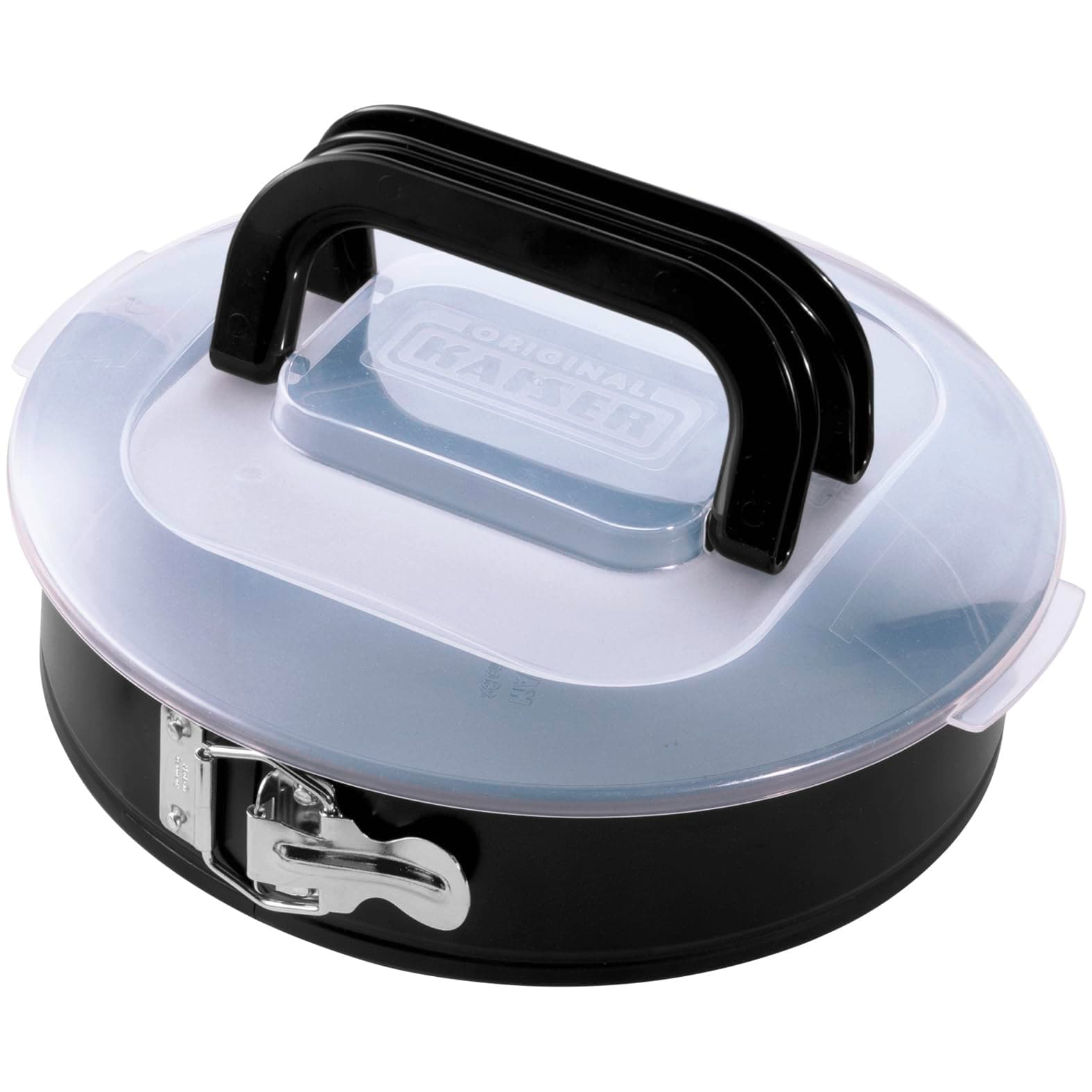 ORIGINAL KAISER Inspiration Springform 26 cm rund, Flachboden, runde Backform mit Deckel antihaftbeschichtet, Kuchenform rund auslaufsicher, Backform mit Deckel, Kuchen Transportbox Angebot bei HelloDeals