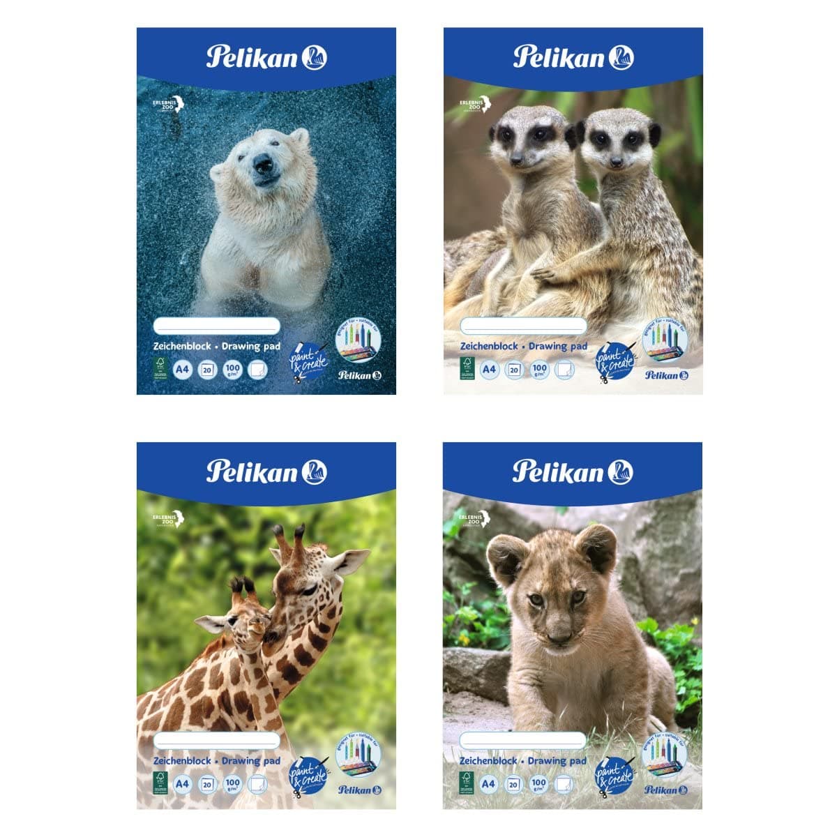 Pelikan Zeichenblock A4, 20 Blatt 100g weißes Papier, 1 Stück, (Motive sortiert - keine Auswahl möglich) Angebot bei HelloDeals