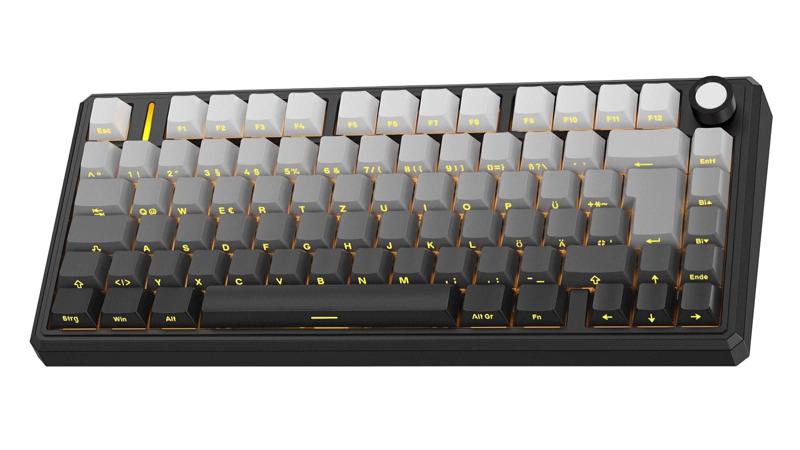 OMOTON 75% Mechanische Gaming Tastatur Kabellos, ISO QWERTZ, BT/USB-C/2,4GHz, Hot-Swap, QMK VIA Custom, 4000mAh Akku, RGB & Fünfschichtige Polsterung Struktur, MK212 Keyboard für Büro & Gaming DE-Schwarz Angebot bei HelloDeals