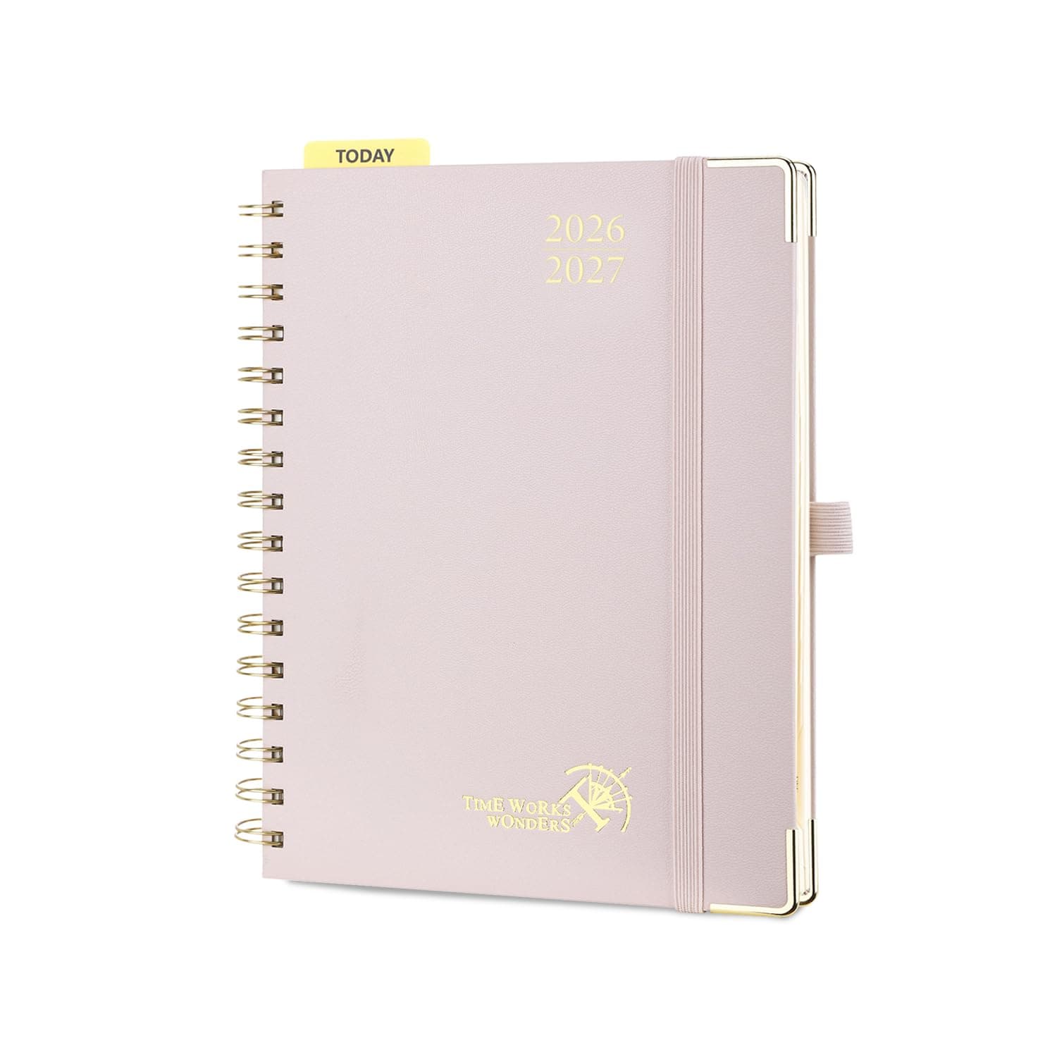 POPRUN Kalender 2026 2027 Buchkalender Ringbuch mit Hardcover, ca. A5 (21,5 x 16 cm), 17-Monate-Terminplaner (Aug.2026-Dez.2027), Wochenplaner 2026 2027 mit Plastiklineal (Hellrosa) | Weekly Planner, 17 Monate, fester Einband mit dickem Papier von 80 g/m² Angebot bei HelloDeals