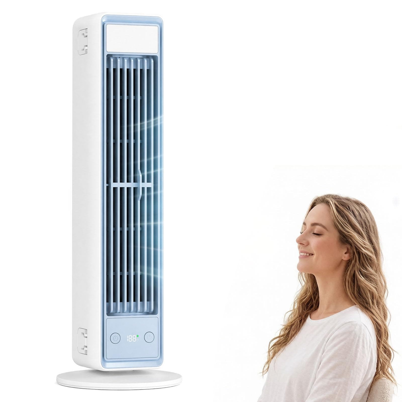 Mobiler Luftkühler Extrem Leise, Tragbare Klimaanlage für Schlafzimmer, Ventilator ohne Flügel mit Nachtmodus, 3 Stufen, Kompaktes Klimagerät für Erholsamen Schlaf Angebot bei HelloDeals