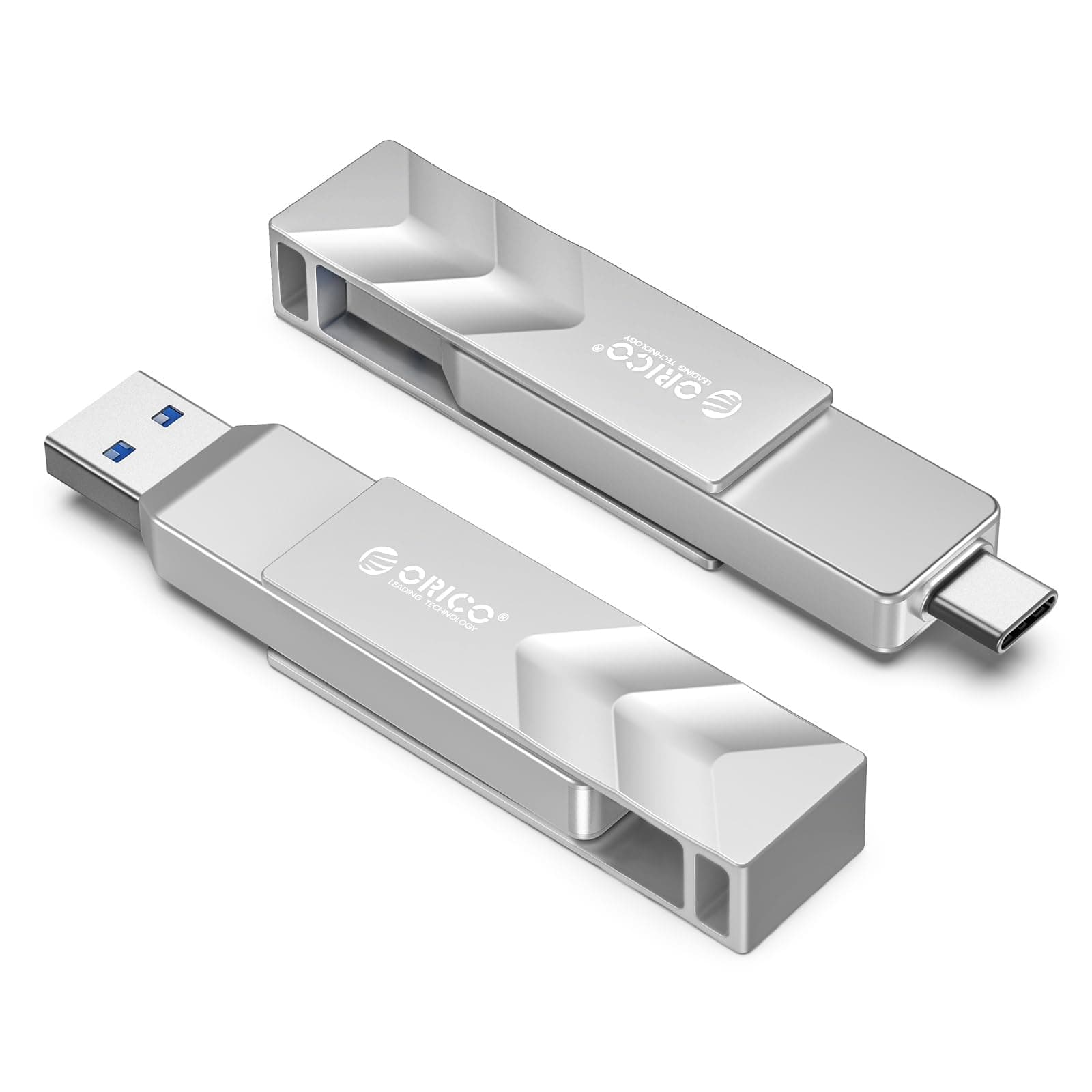 ORICO 2TB Dual Drive Externe SSD, bis zu 1050 MB/s Lesen, USB3.2 Gen2 | Tragbare SSD für USB-Typ-C-/Typ-A-Geräte,Plug and Play, Metallgehäuse, Silber, für iPhone 15/16/17/Android/Tablet/Windows/Mac Angebot bei HelloDeals