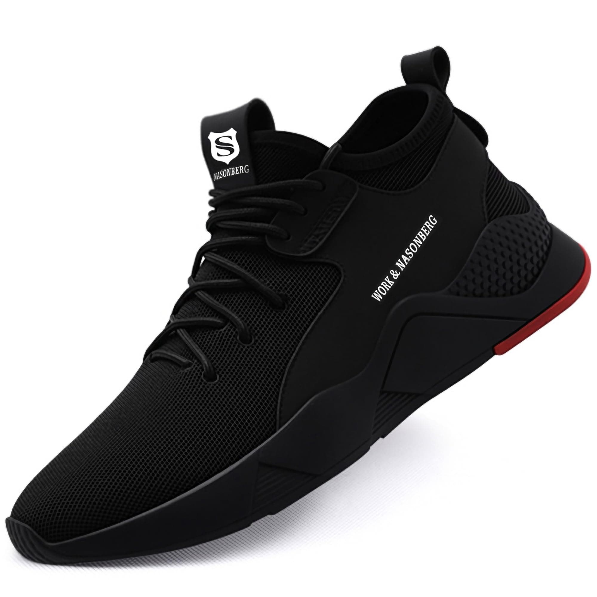 Sicherheitsschuhe Arbeitsschuhe Herren Damen Leicht Stahlkappenschuhe Atmungsaktiv mit Stahlkappe 37-48 EU 41 EU 00schwarz Angebot bei HelloDeals