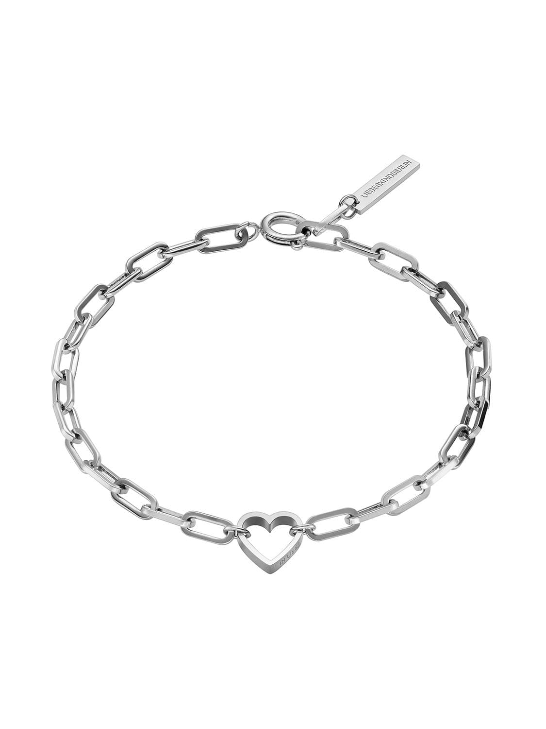 LIEBESKIND BERLIN Herz-Schmuck für Damen – Armbänder, Ketten und Ohrschmuck aus Edelstahl mit Herzmotiv– In verschiedenen Farben und Ausführungen – Romantische Geschenkidee Armband Heartframe - Silber Angebot bei HelloDeals