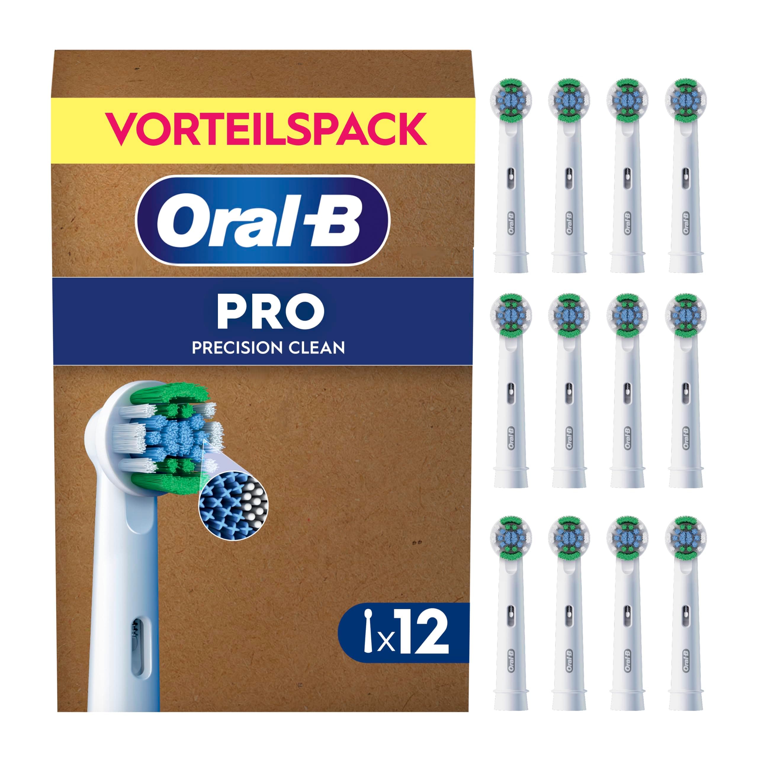 Oral-B Aufsteckbürsten PRO Precision Clean, Weiß, 12 Stück | Original Zahnbürstenaufsatz für Elektrische Zahnbürste, Zahnreinigung für täglich frischen Atem Angebot bei HelloDeals