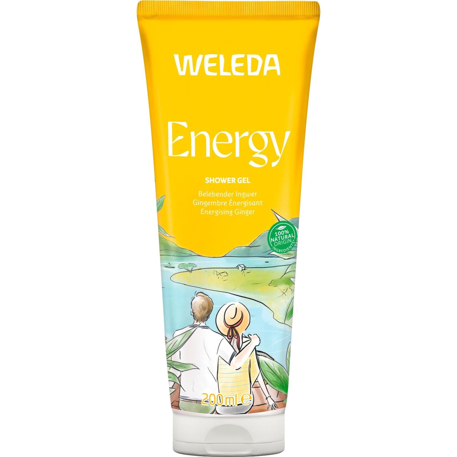 WELEDA Bio Energy Duschgel vegan - Naturkosmetik Aroma Shower Duschseife für Frauen & Männer mit Ingwer / Zedernholz Duft, Natürliche Hautpflege Dusche zur Reinigung von Gesicht & Körper (1x 200ml) 200 ml (1er Pack) Energy Ingwer Duschgel Angebot bei HelloDeals