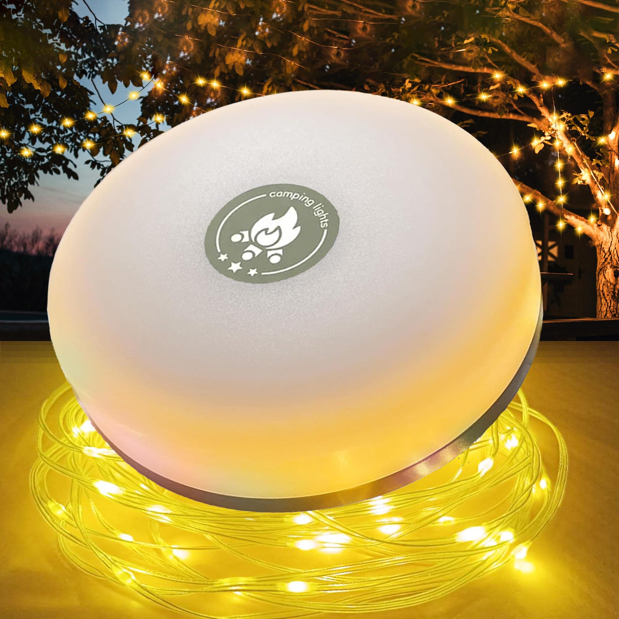 Camping Lichterkette Aufrollbar, Wasserdicht-Langlebig, 4-in-1 USB Aufladung LED Lichterkette,Enthält 10 Fotoclip,8 Beleuchtungsmodi für Camping, Zelt,Hof und Häuser,gemütliche Ecken (10M) Warmweiß Angebot bei HelloDeals
