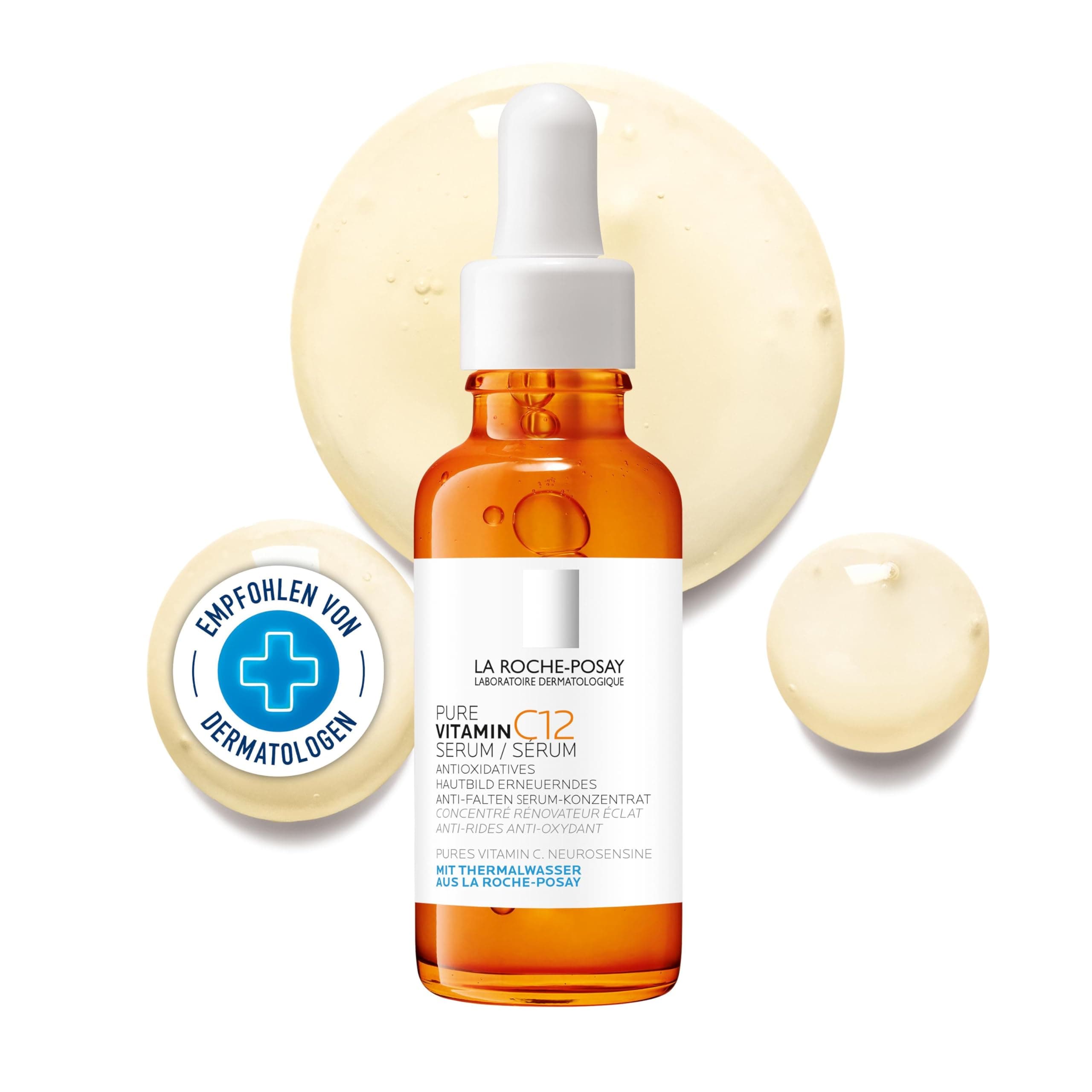La Roche Posay Pure Vitamin C12 Serum, Anti-Aging-Pflege mit 12 % Vitamin C, Regenerierende Anti-Falten-Gesichtspflege, Straffend, aufhellend und antioxidativ, Gegen Pigmentflecken, 30 ml Angebot bei HelloDeals