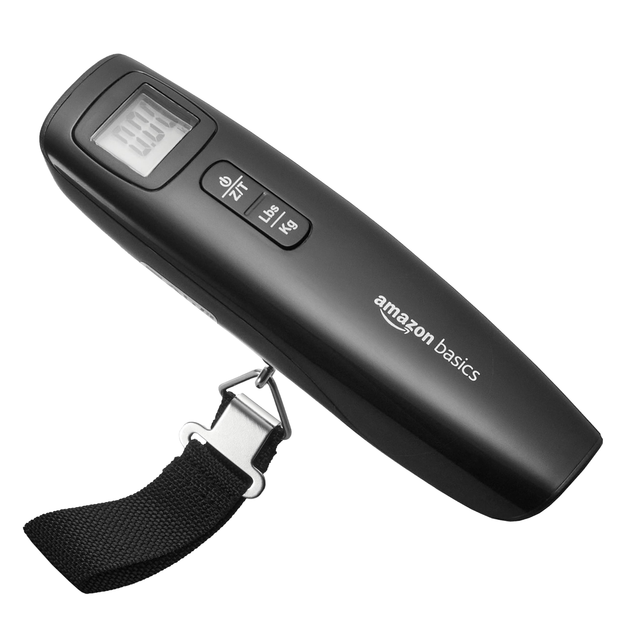 Amazon Basics Tragbare Digitale Kofferwaage mit Haken, Tara-Funktion und Einheitenumrechnung – Präzise Gewichtsmessung bis 50 kg, Praktisch für Reisen,Einheitsgröße, Schwarz Single Angebot bei HelloDeals