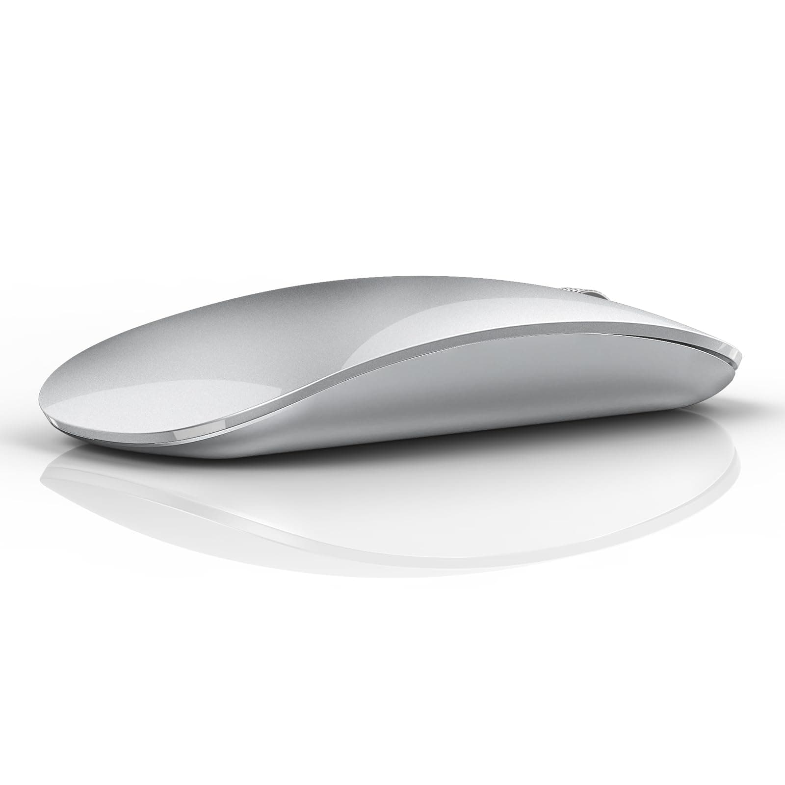Uiosmuph Bluetooth Maus, Kabellose Maus mit USB-Nano-Empfänger, Tri-Mode (Dual Bluetooth 5.1 + 2.4GHz) Leise Funkmaus Wiederaufladbare für Laptop, PC, iPad, Mac Silber Angebot bei HelloDeals