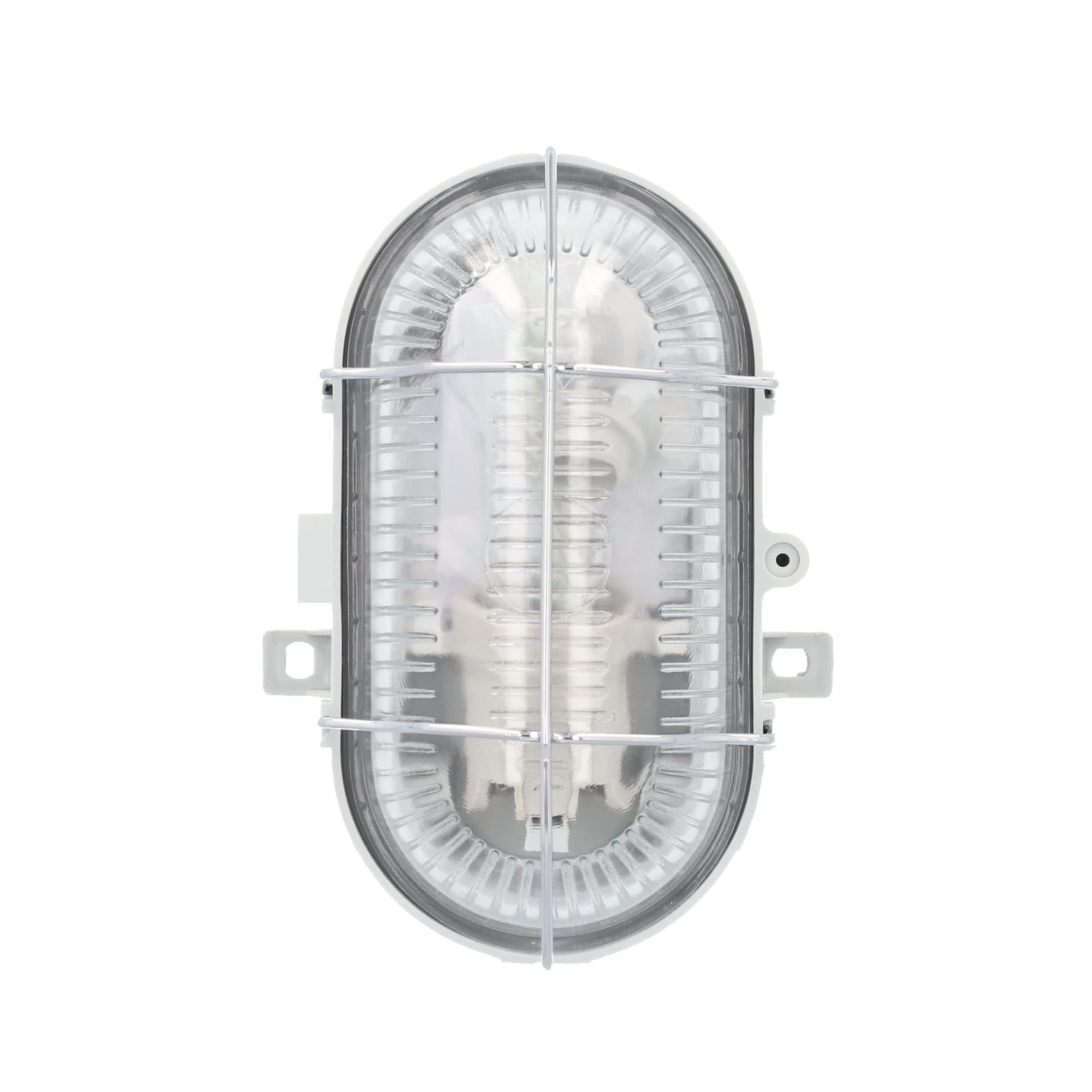 UNITEC Ovalleuchte mit Metallkorb, geeignet für Keller, Garage, Garten und mehr, Schutzart IP44, 60 W, grau Angebot bei HelloDeals