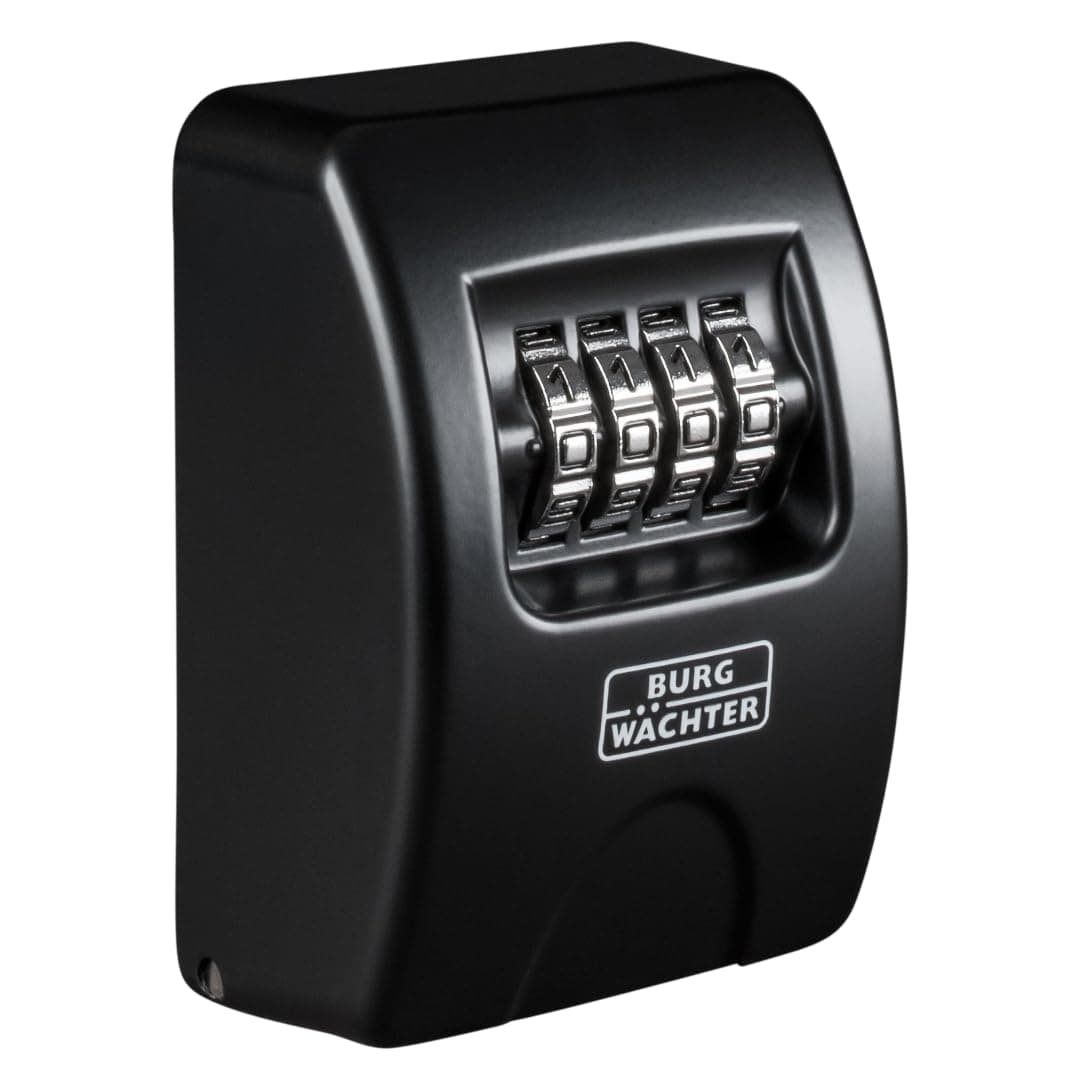 Burg Wächter Schlüsseltresor mit 4-stelligem Zahelncode für außen und innen, Sicher, Wandmontage, Key Safe 10 SB, Schwarz, KeySafe 10, Außen: 85x61x39mm (HxBxT) Außen: 61x85x39mm (HxBxT) (Packung mit 1) Single Angebot bei HelloDeals