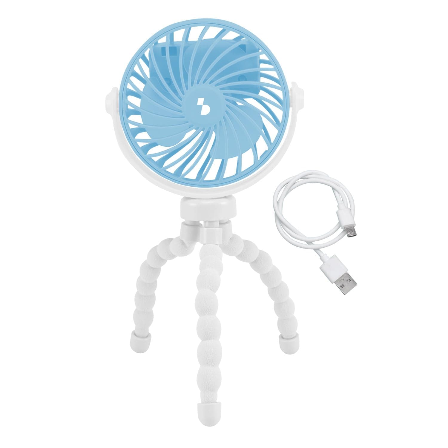 BEPER P206VEN431 Mini-Ventilator mit flexiblen Beinen, über USB-C aufladbar, tragbarer Ventilator mit 3 Geschwindigkeitsstufen, 360°-Drehung, LED-Licht, flexible Beine für Kinderwagen, Sonnenschirm Angebot bei HelloDeals