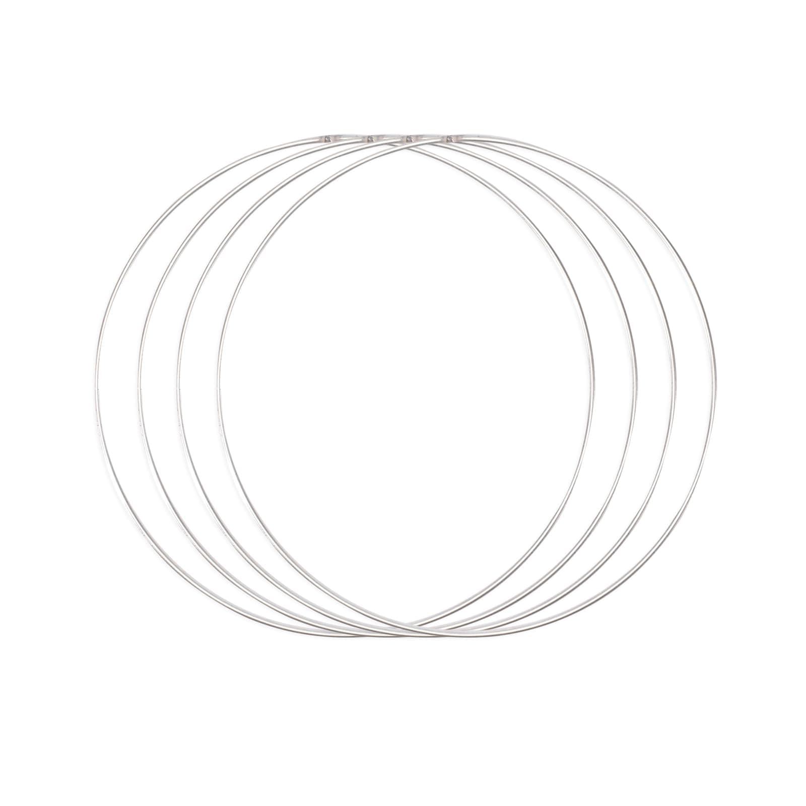 Vaessen Creative Metallringe 30 cm x 3 mm Kreis zum Basteln - 4 Stück Drahtkreis Silber und Deko Kranz aus Metall für TrockenblumenKranz, Makramee, Traumfänger, Mobile Basteln und Wanddeko Angebot bei HelloDeals