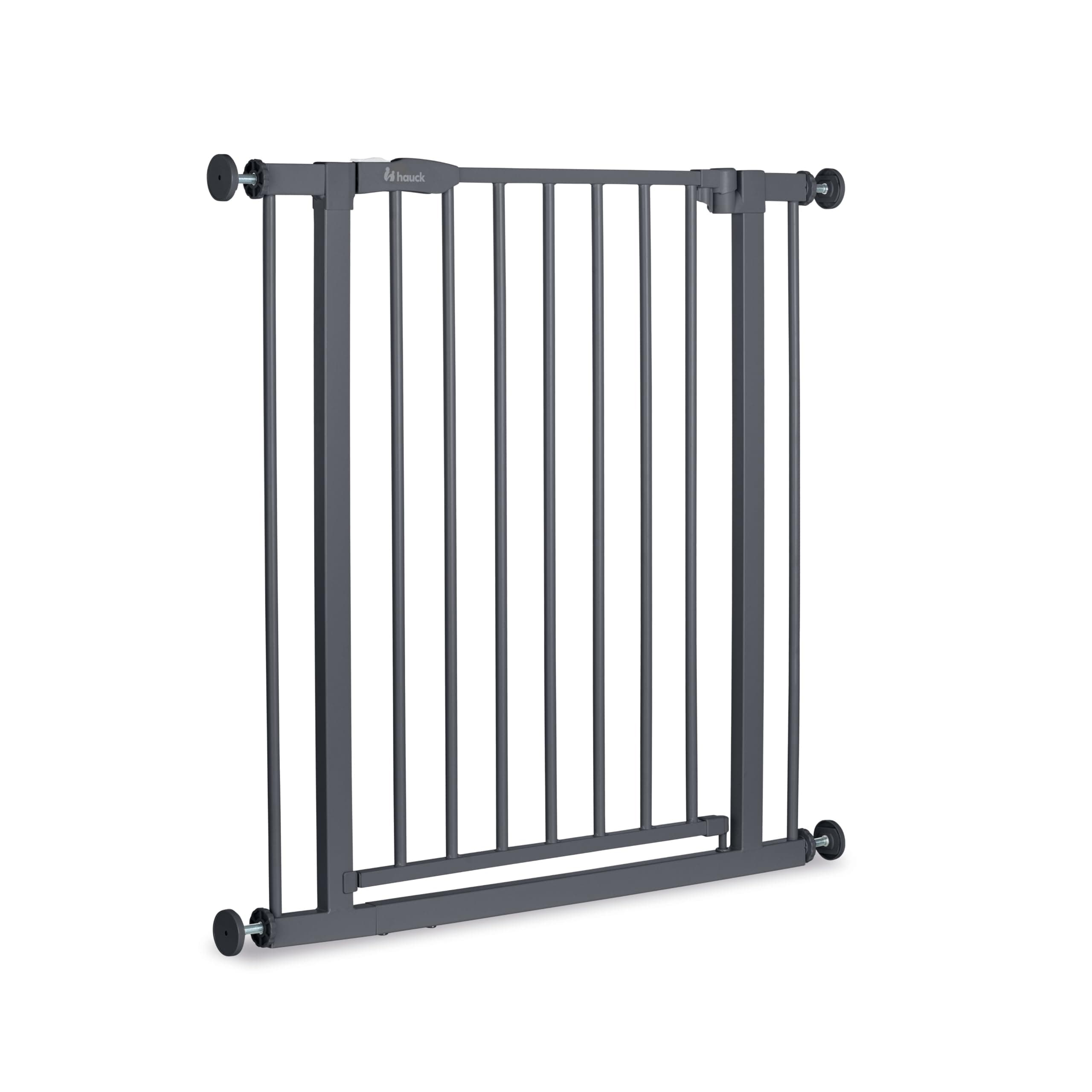 hauck Standard Türschutzgitter ohne Bohren ohne Verlängerung, Dark Grey | Verstellbare Breite von 75 bis 80 cm dank Stellschrauben, Absperrgitter ohne Bohren, Einhand Öffnung, Indoor Kinder & Hunde Open N Stop 2, 75-80 Cm, White 75 - 80 cm Angebot bei HelloDeals