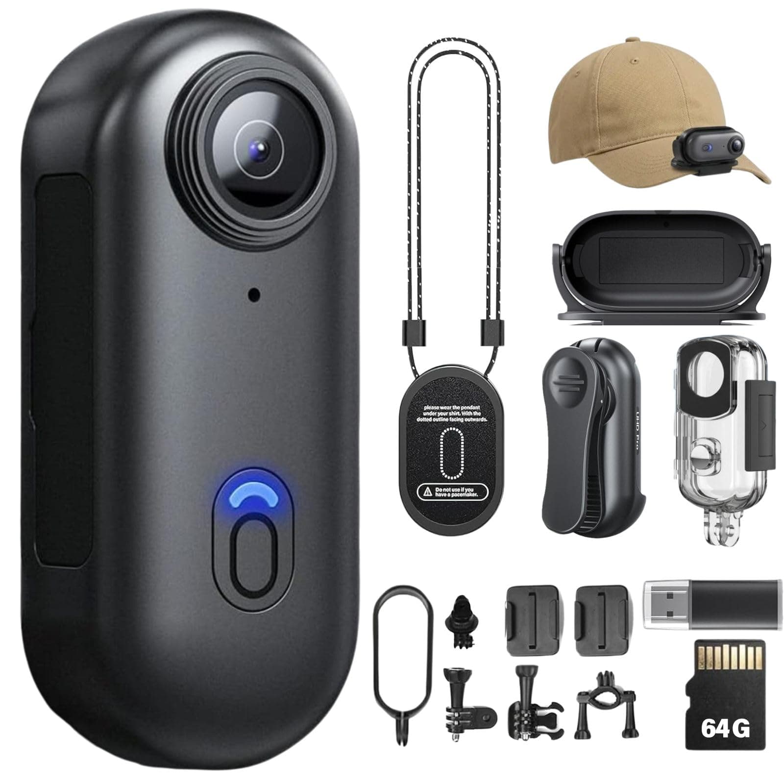 H88 4K Körperkameras mit Audio- und Videoaufnahme, wasserdichte Körperkamera 4K, magnetisch & 360° Clip, 120-min-Akku für Radfahren, Haustierwandern (4K-Pro-64G) Angebot bei HelloDeals
