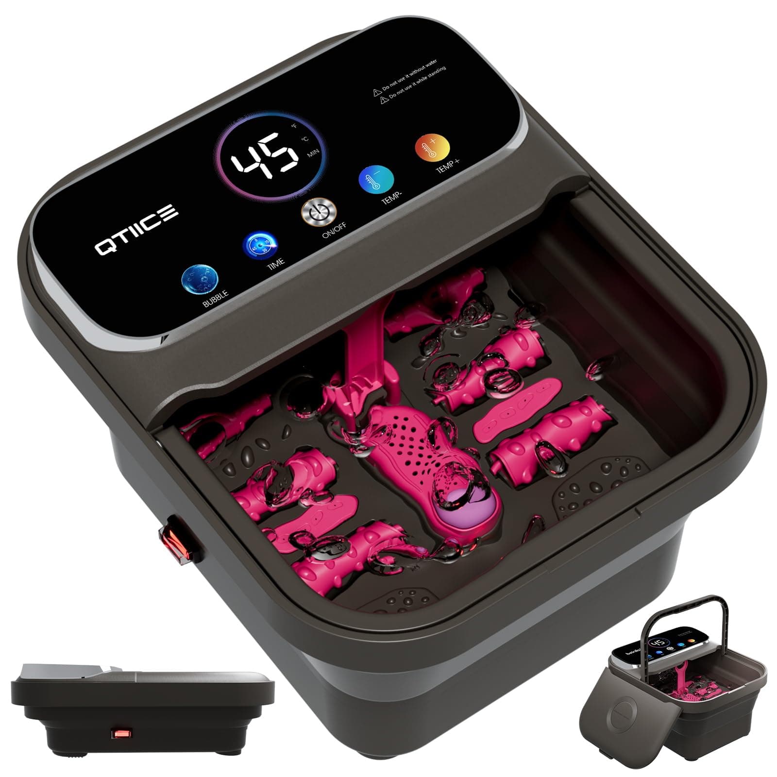 Zusammenklappbare Fußbad mit Digitaldisplay und Farbbildschirm, Temperaturregelung, Timer und 6 Massagerollen. Pediküre Fussbad mit Heizfunktion und Blubberfunktion zur Entspannung Ihrer Füße Angebot bei HelloDeals