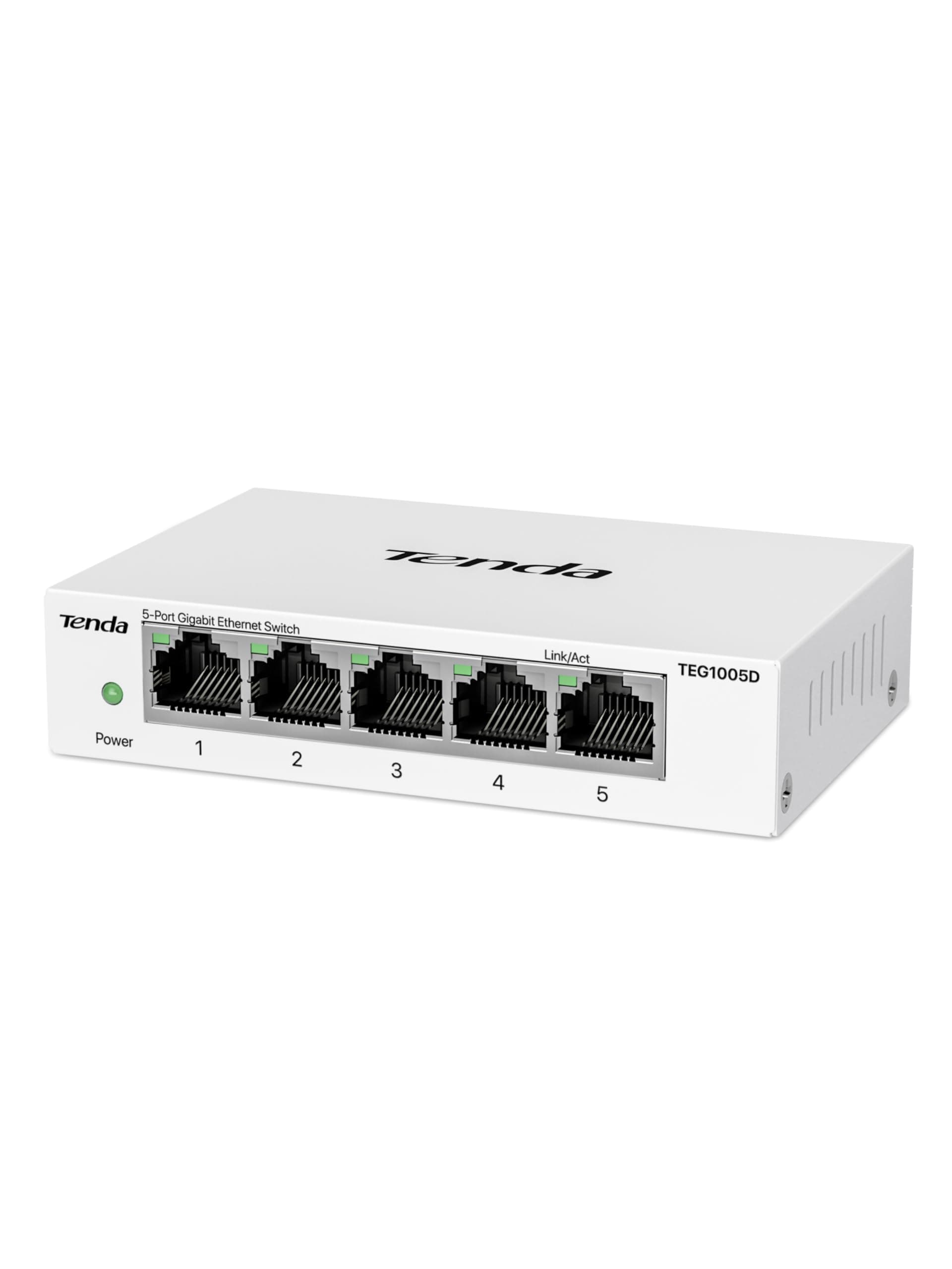 Tenda LAN Switch 5-Port Gigabit Netzwerk Switch Ethernet Splitter (IGMP-Snooping & QoS, Plug-and-Play LAN Verteiler, Unmanaged Internet Switch, Lüfterlos, Metallgehäuse, Weiß)(TEG1005D) Angebot bei HelloDeals