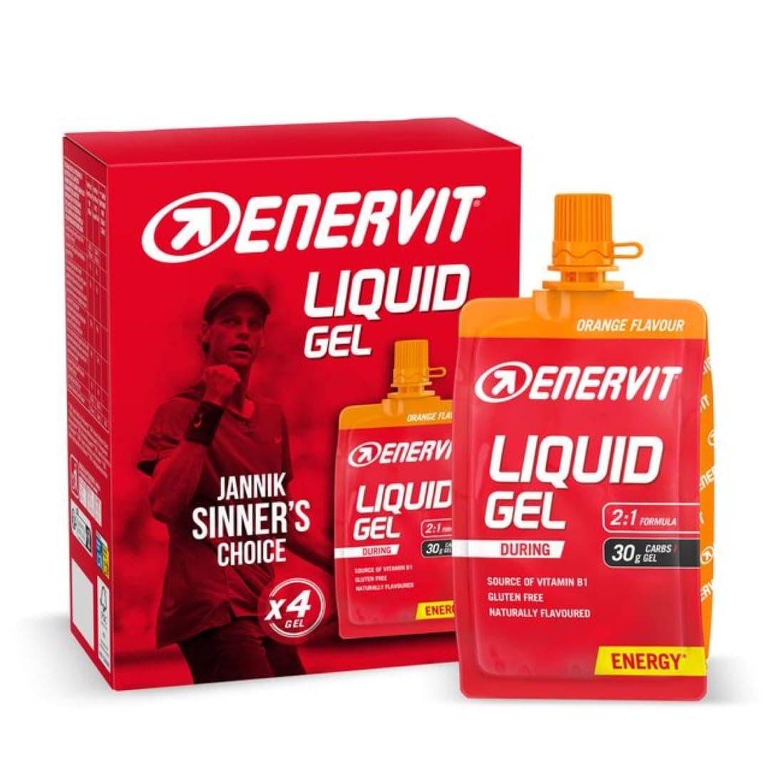 Enervit Liquid Gel Orange – Energiegel mit Maltodextrin, für Sport mit hoher Intensität, 30 g Kohlenhydrate, Wiederverschließbar, Orangengeschmack, Vegan, Fettfrei, Glutenfrei, 4 Packungen à 60 ml Angebot bei HelloDeals