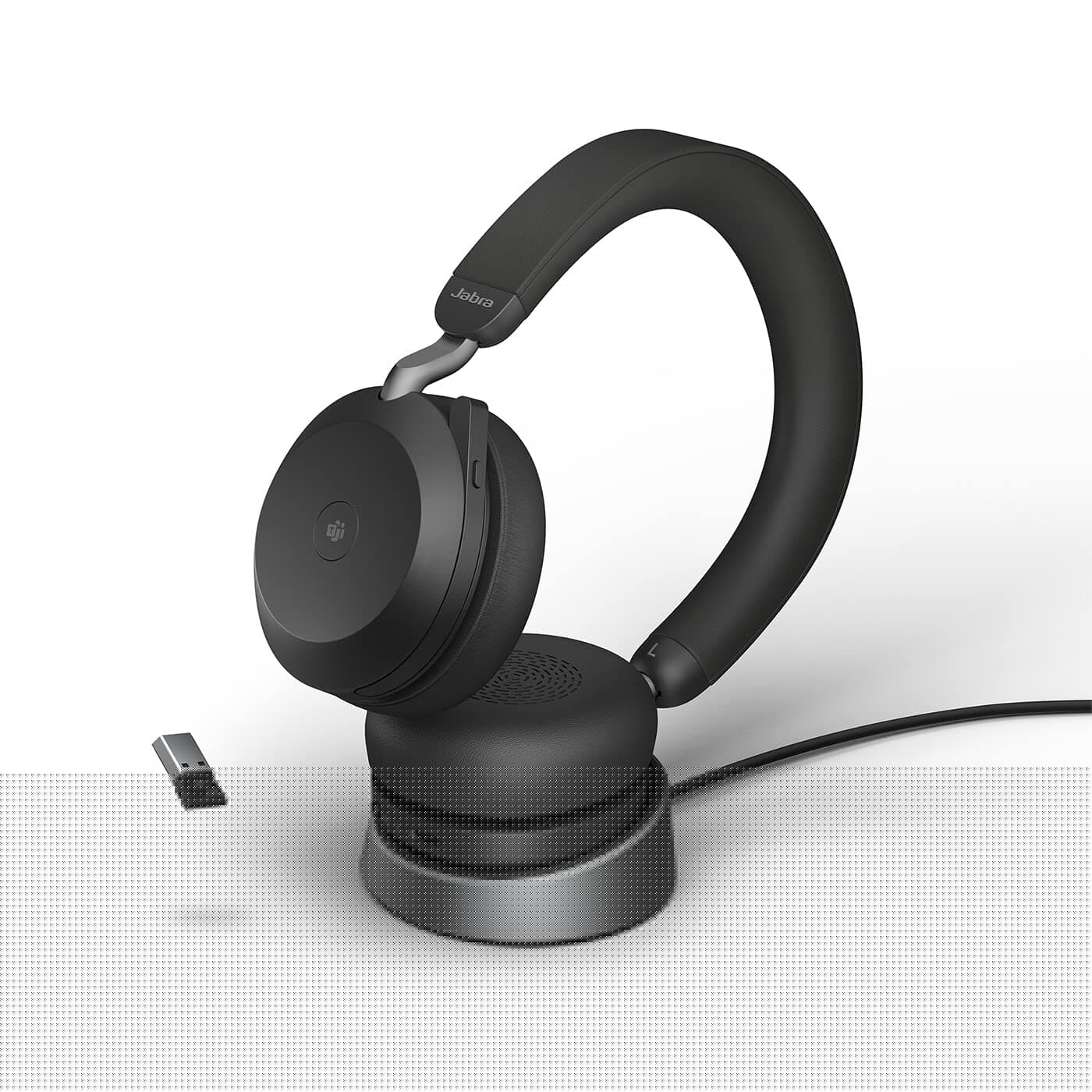 Jabra Evolve2 75 Wireless PC Headset mit Ladedock, 8-Mikrofon-Technologie, Dual-Foam Stereo, Aktive Geräuschunterdrückung, USB-A Bluetooth-Adapter, MS Teams, Schwarz (Generalüberholt) Angebot bei HelloDeals