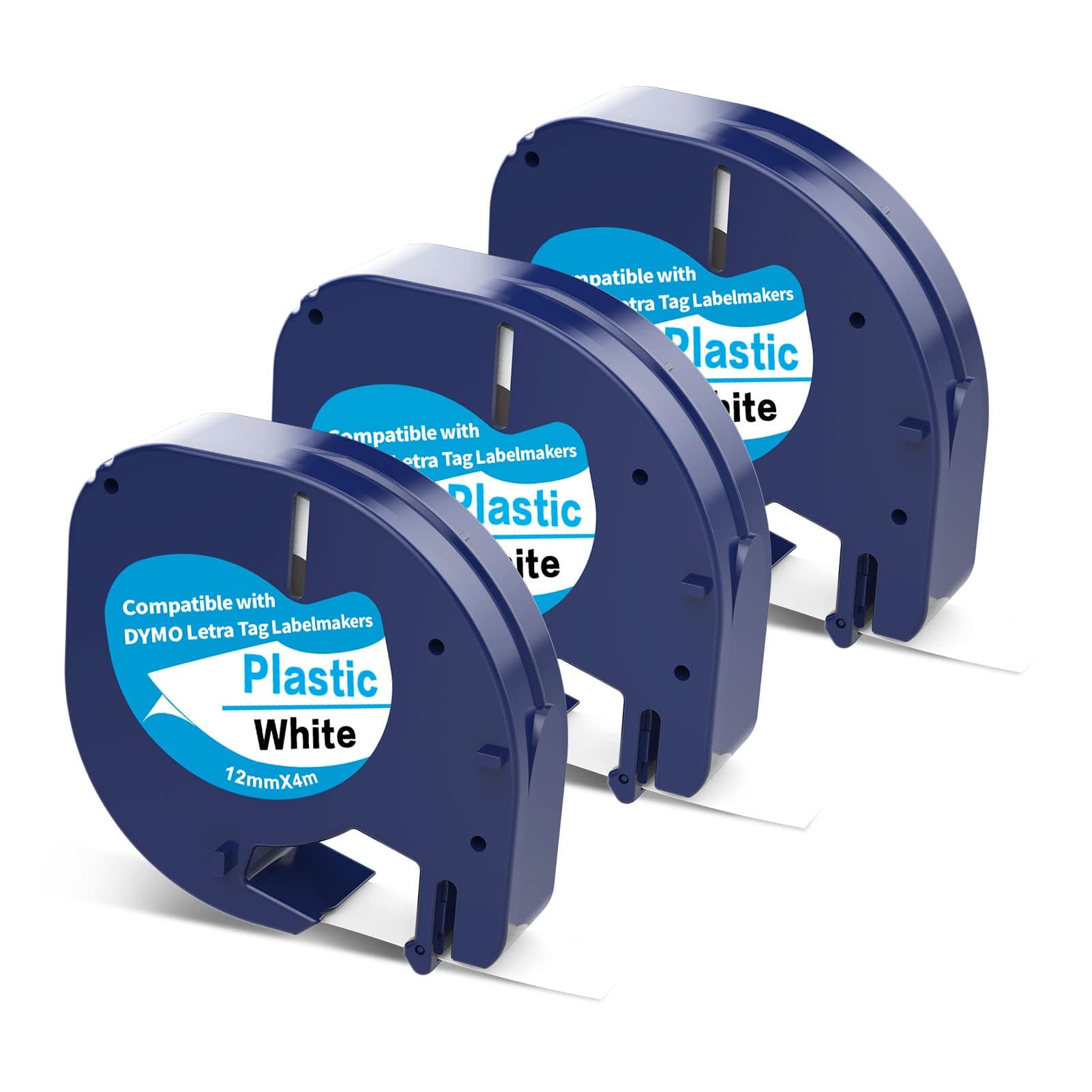 3 x Etiketten kompatibel mit Dymo Etikettenband Letratag 12mm x 4m Bänder Kompatibel mit Dymo Letratag Etikettiermaschine XR LT-100H LT-100T, Schwarz auf Weiß weißer Kunststoff 3 Pack Angebot bei HelloDeals