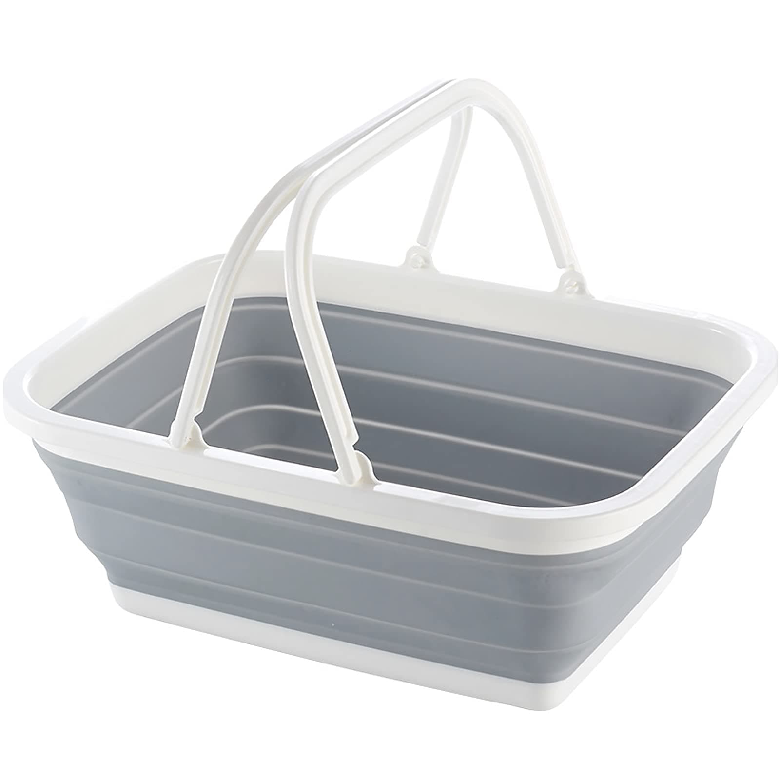 Zusammenklappbare Waschbecken Camping Picknickkörbe Klappbarer Wäschekorb Faltbare Eiskübel Zusammenklappbare Spülschüssel mit Griffen zum Waschen von Geschirr Wandern nach Hause Wäschespeicher Angebot bei HelloDeals