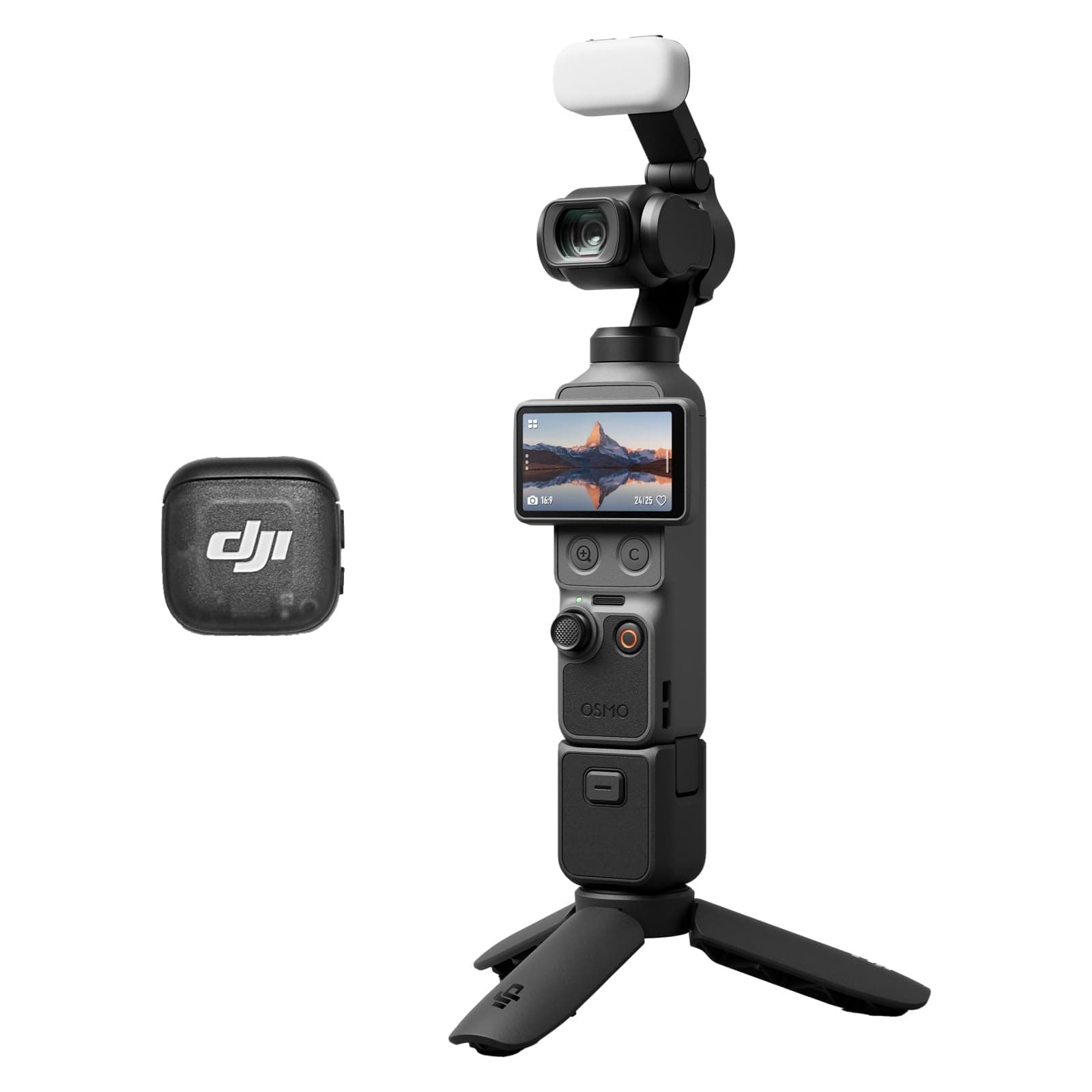 DJI Osmo Pocket 4 Kreativ Combo, Pocket-Gimbal-Vlog-Kamera | 1″ CMOS und 4K/240fps, 2× verlustfreier Zoom, 107 GB integrierter Speicher, Mic 3 Sender, Fülllicht, Osmo Mini-Stativ Osmo Pocket 4 Creator Combo Angebot bei HelloDeals
